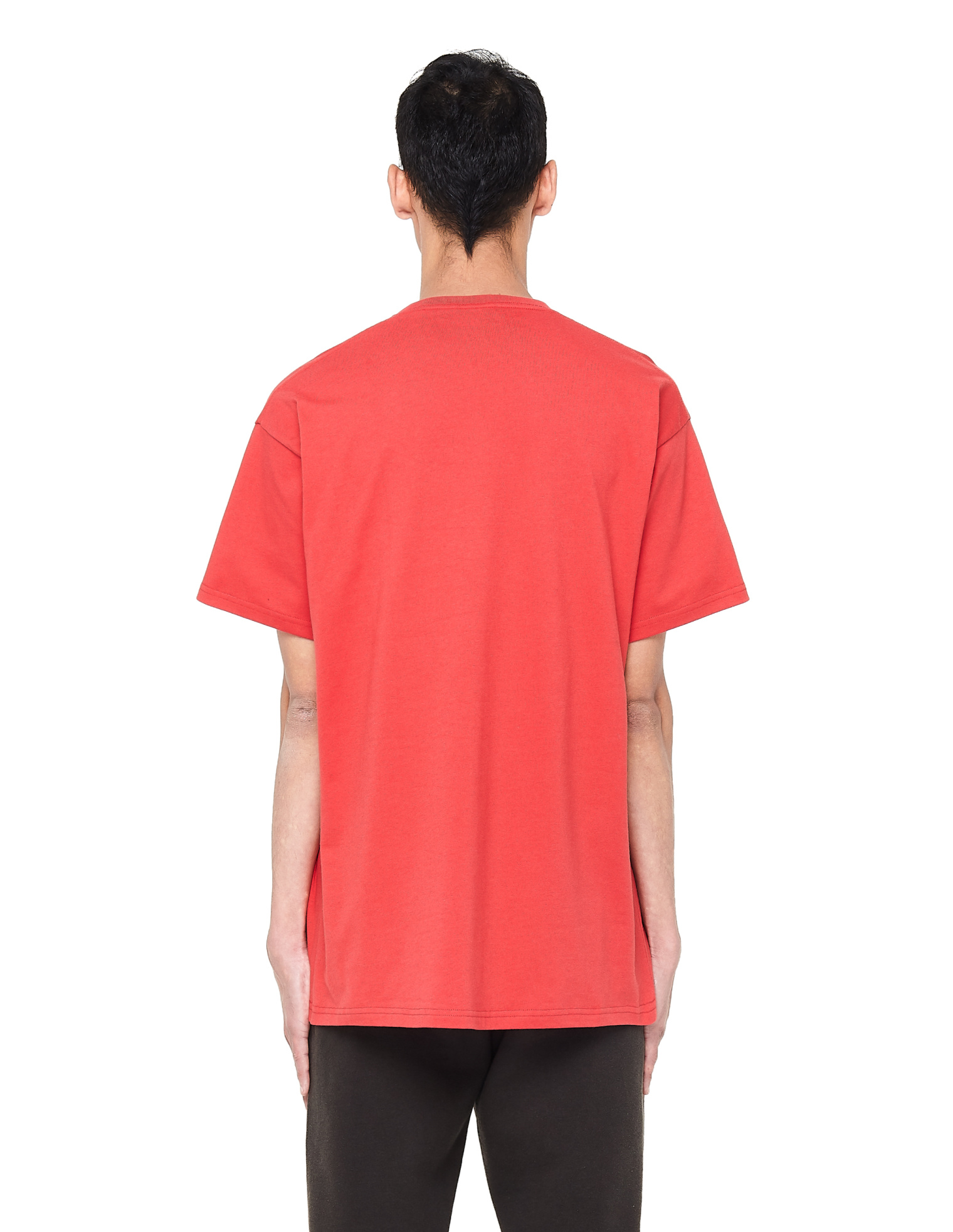 Balenciaga Sinners Embroidered Red Cotton T-shirt