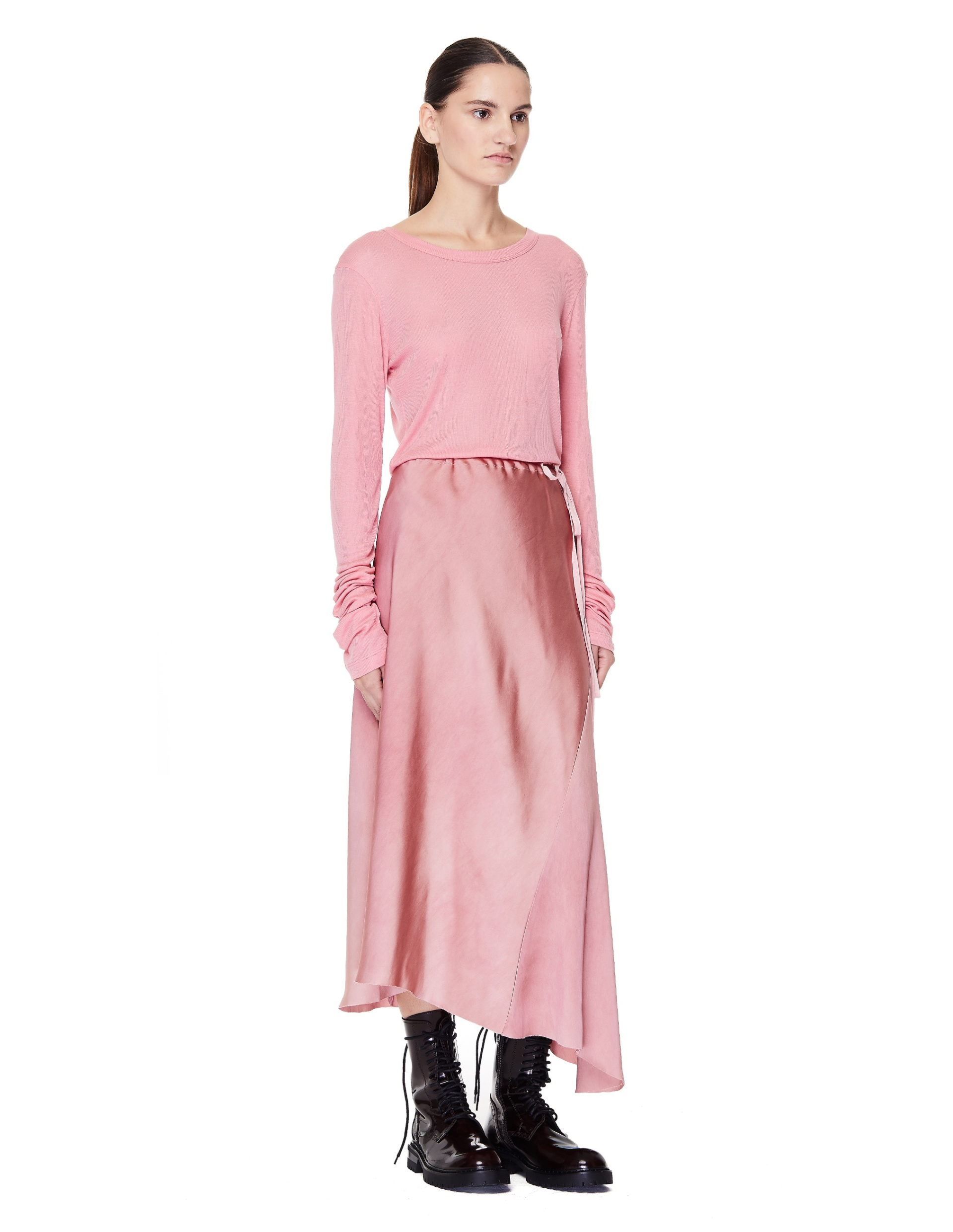 Ann Demeulemeester Pink Viscose & Cashmere L/S T-Shirt