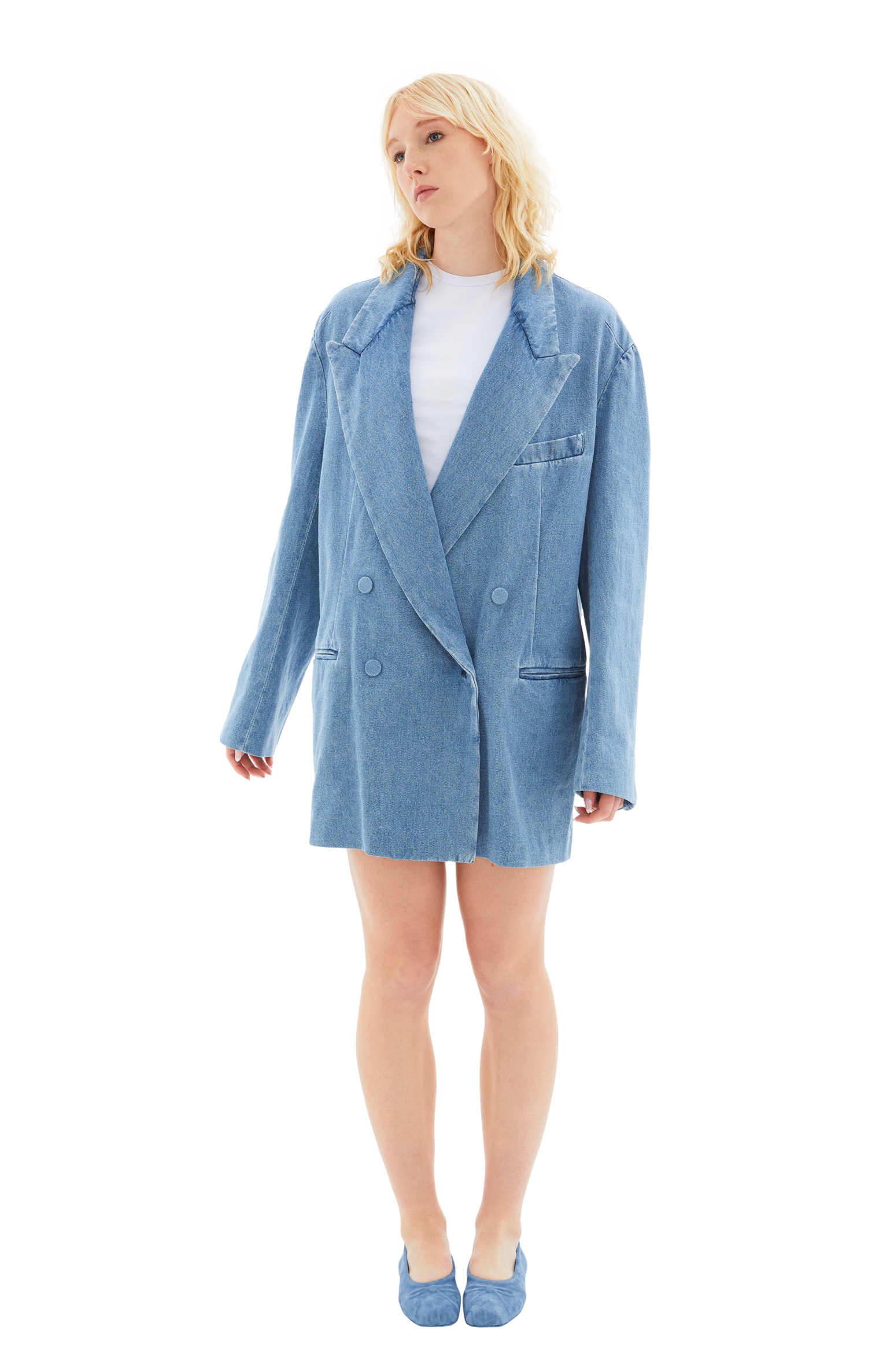 Dries Van Noten Oversized Bliss Double Breasted Denim Blazer