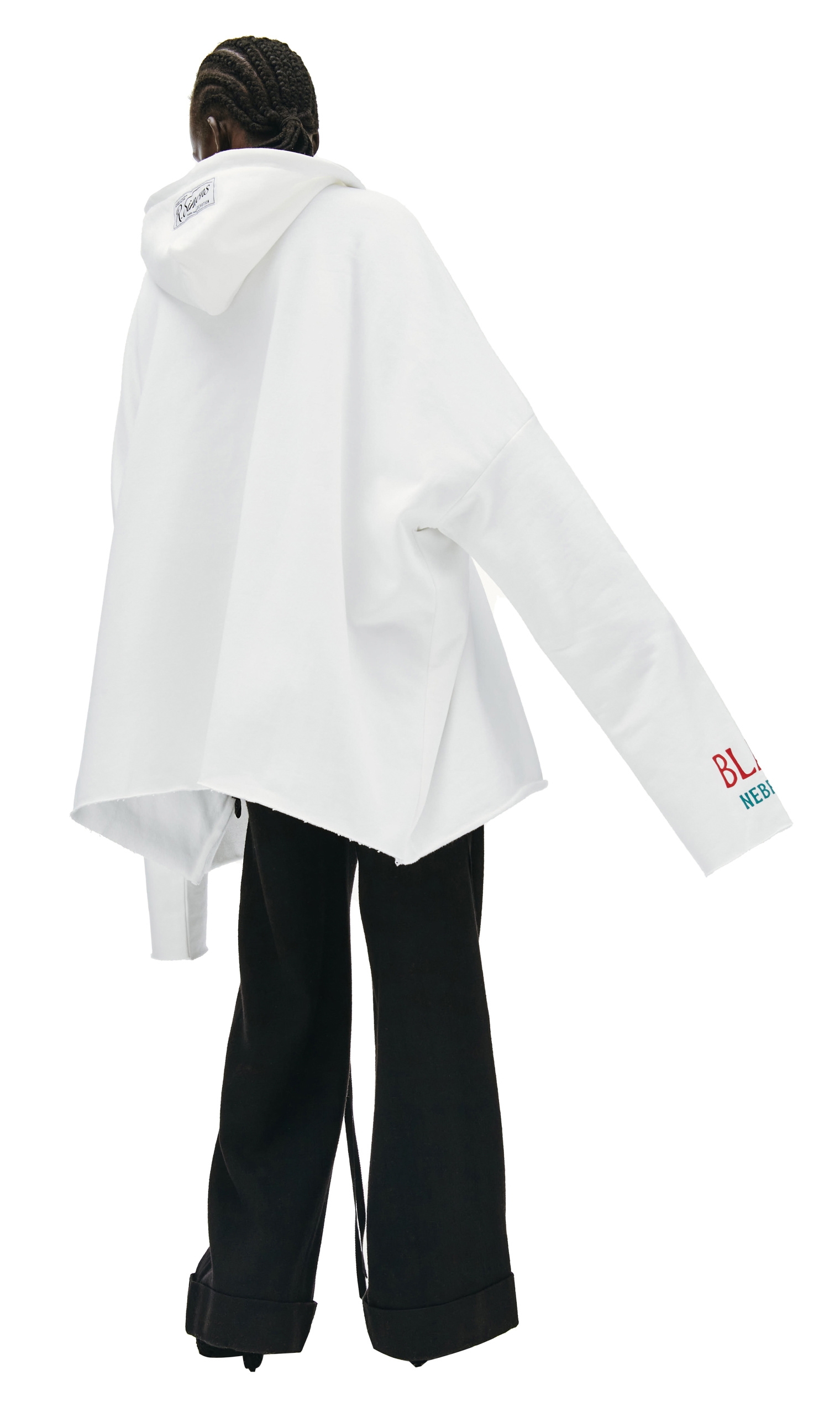 Raf Simons Oversized Printed Hoodie in white