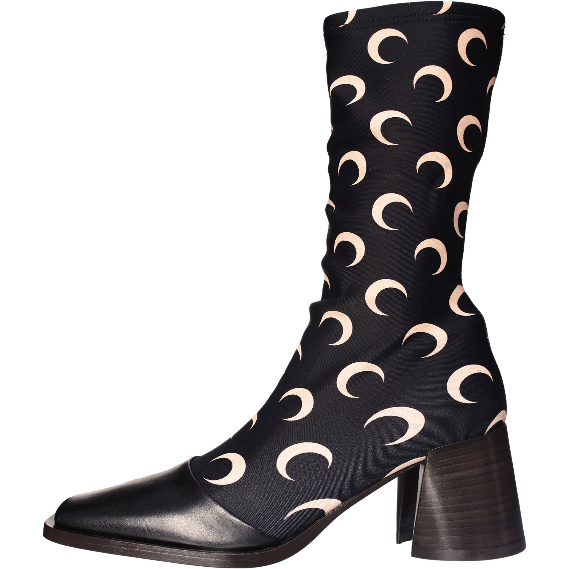 MARINE SERRE Black All Over Moon ankle boots