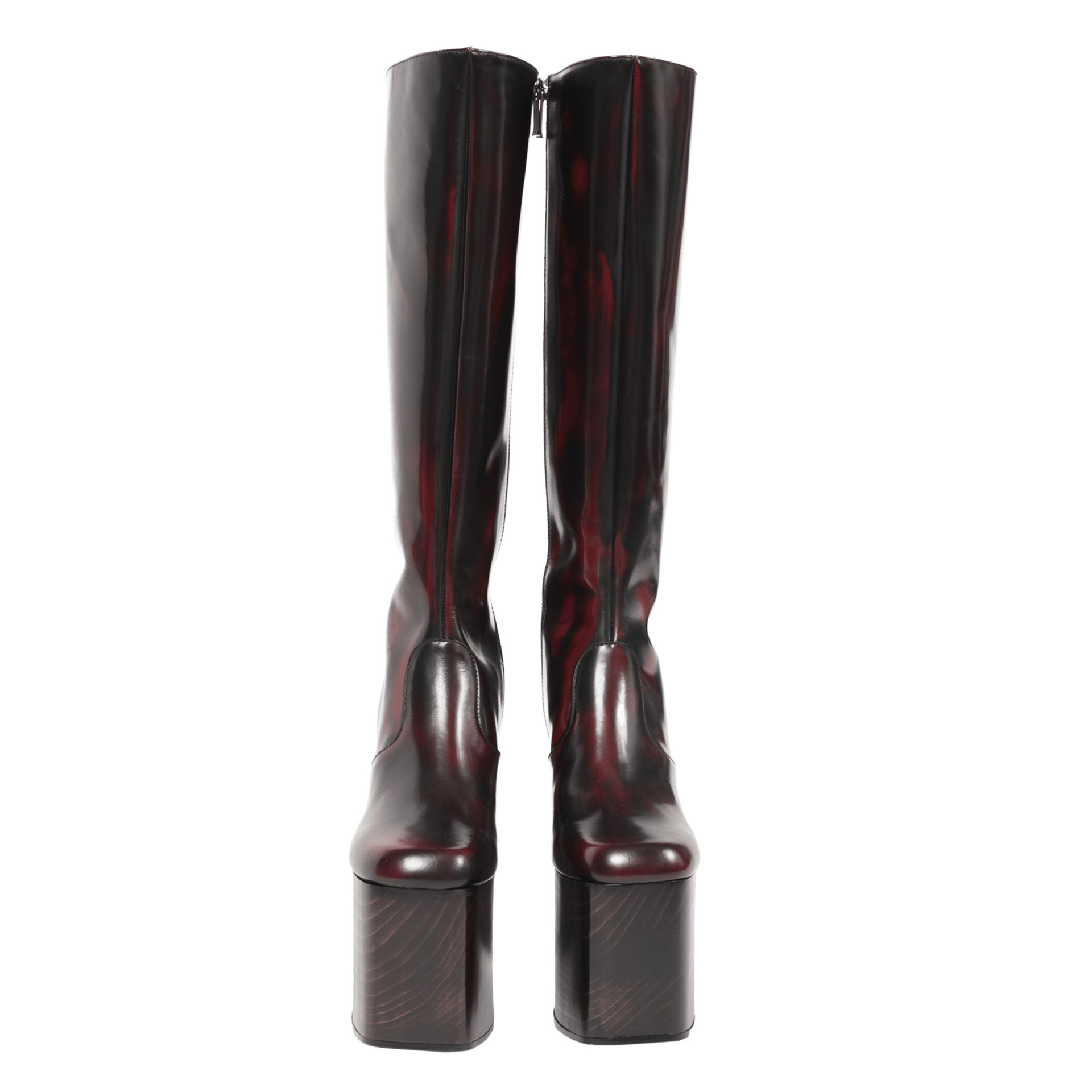 Enfants Riches Déprimés Burgundy boots with a zipper