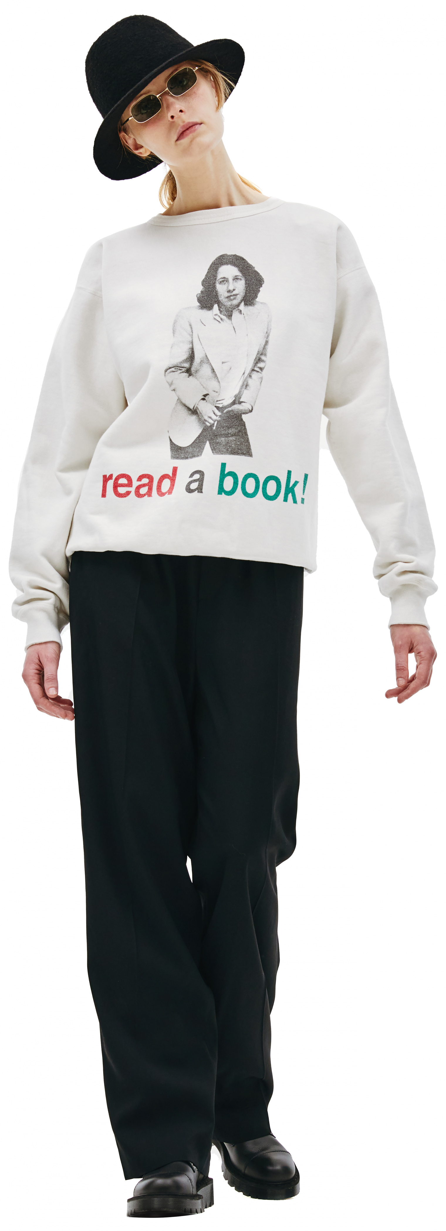 Saint Michael Read a book white sweatshirt