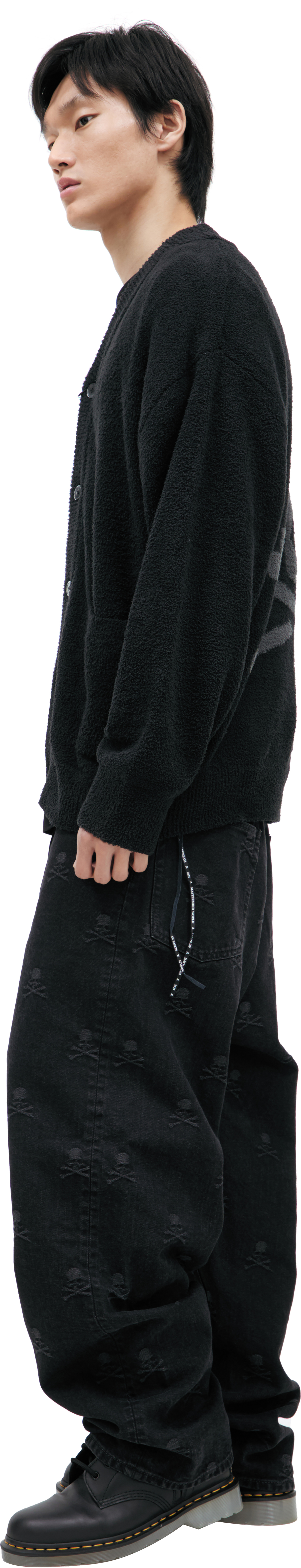 Mastermind WORLD Black button-up cardigan