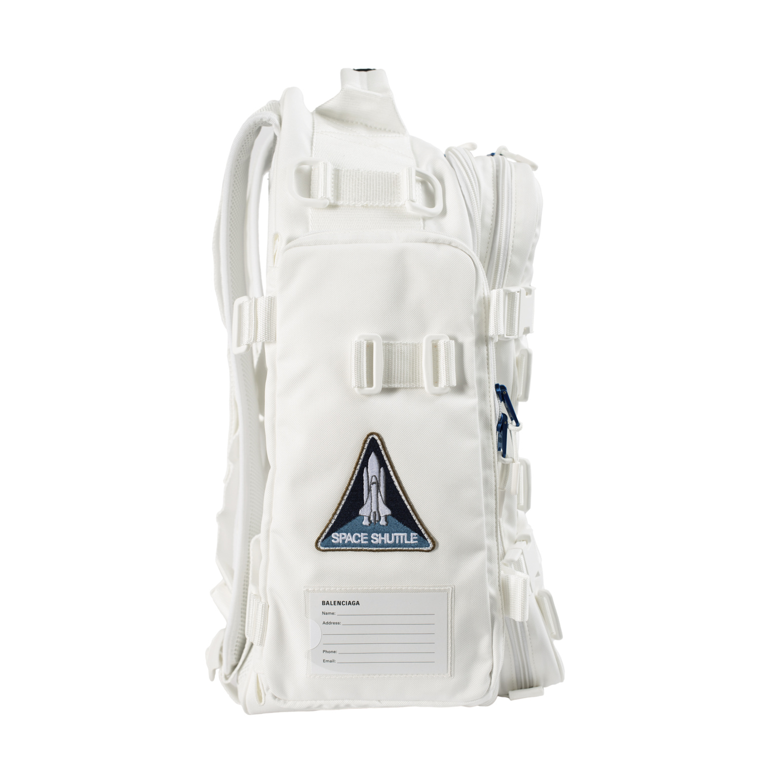 Balenciaga White Space Backpack in embroidered NASA