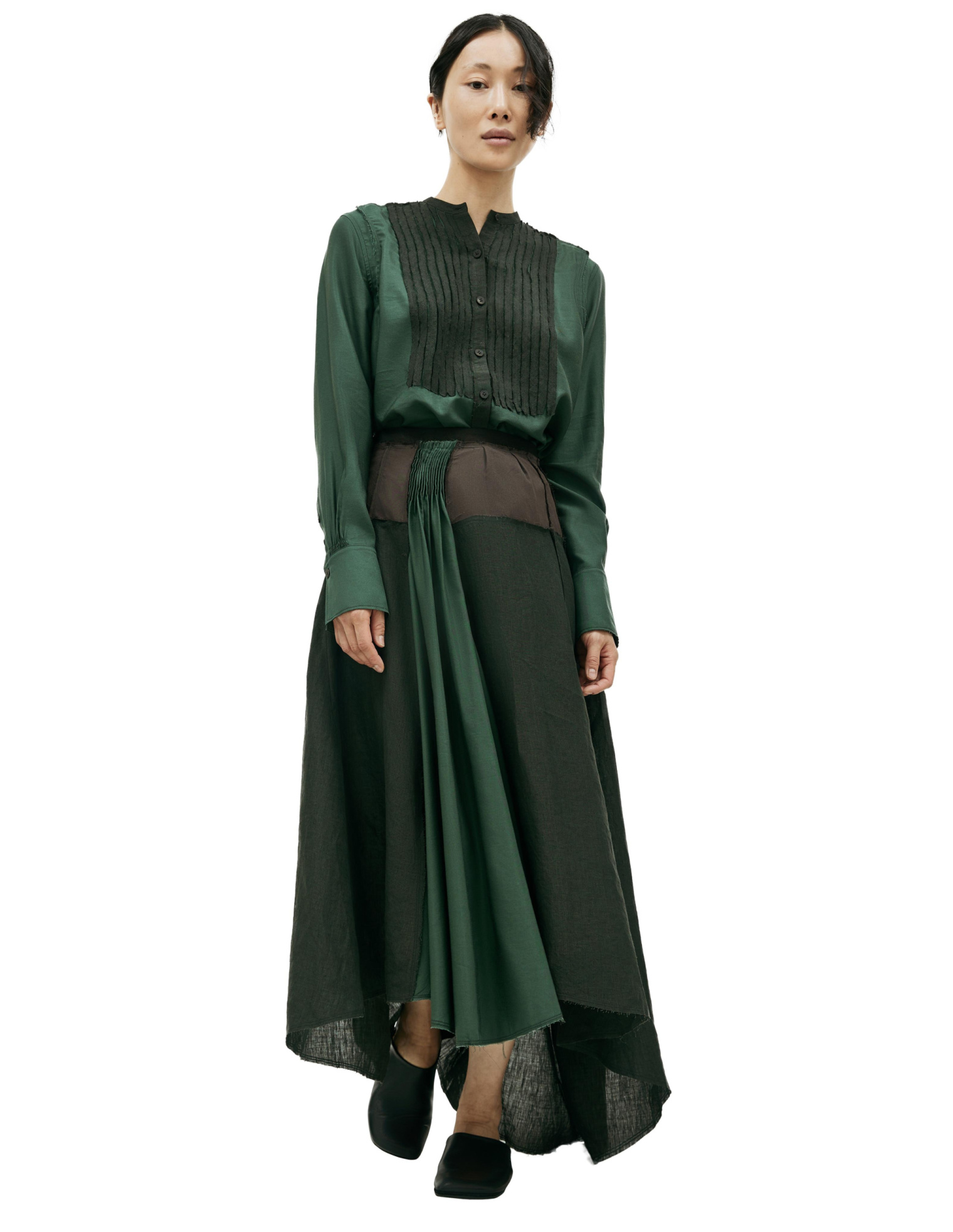 Ziggy Chen Linen asymmetric skirt
