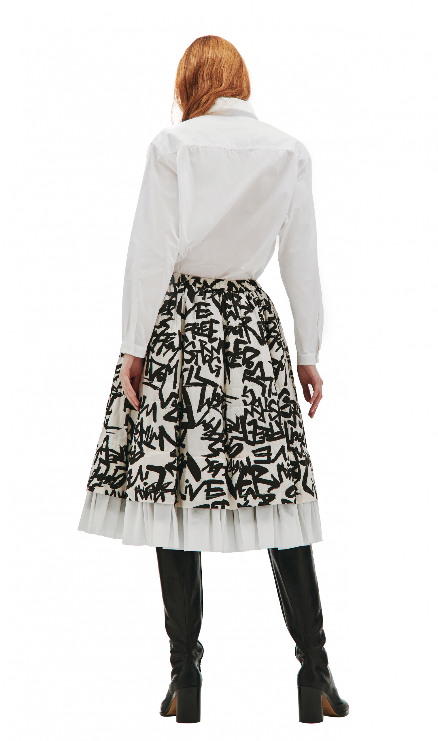 Comme des Garcons CdG Printed Skirt with ruffles