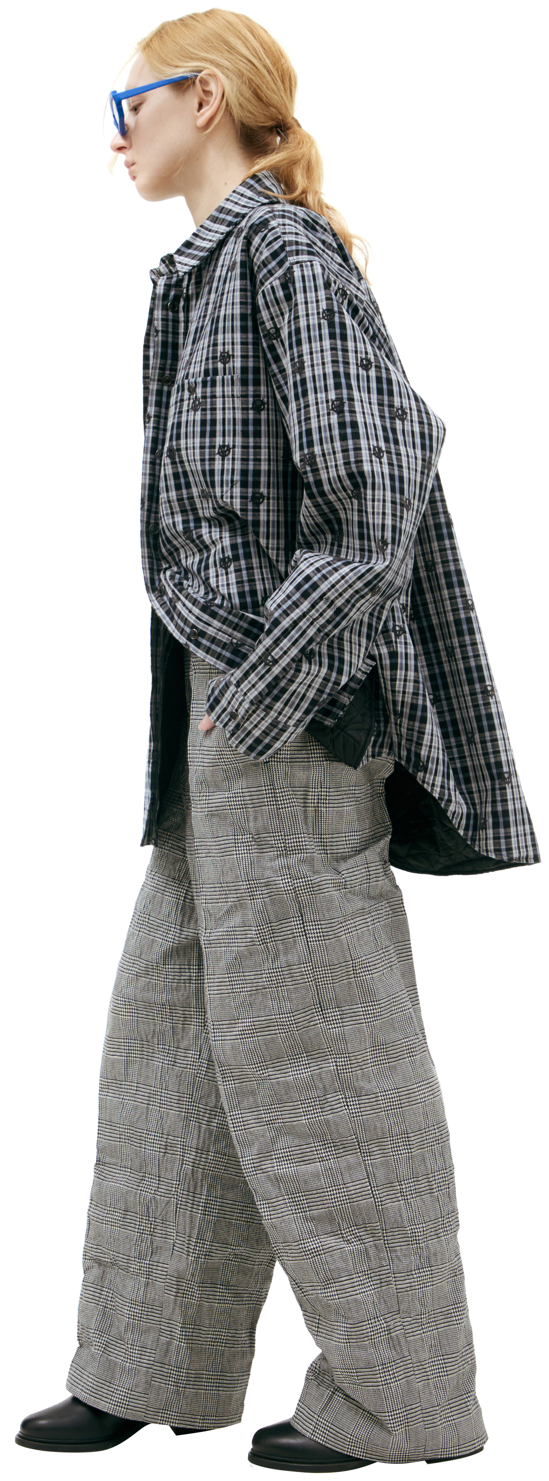 VETEMENTS Grey plaid trousers