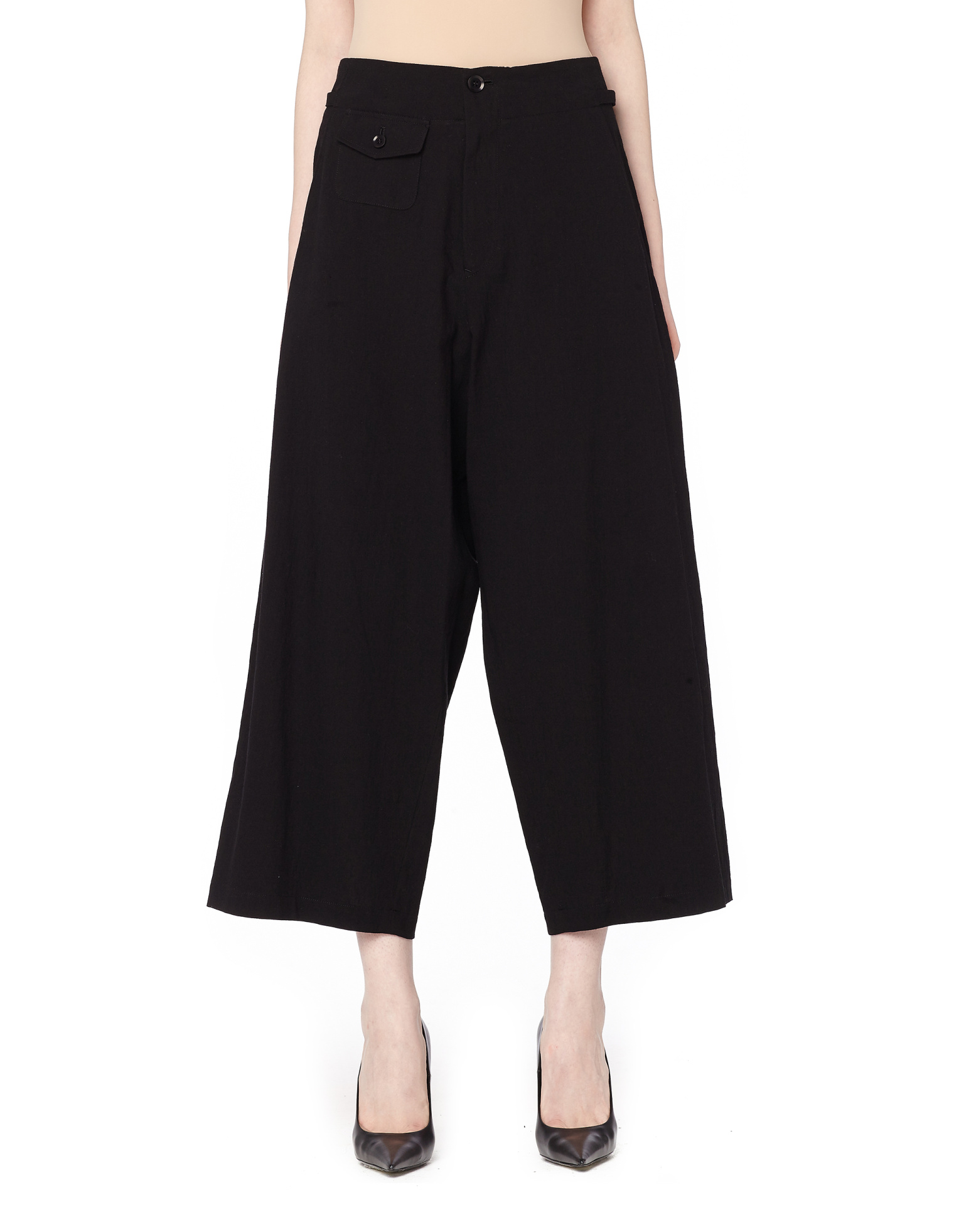 Yohji Yamamoto Широкие укороченные брюки
