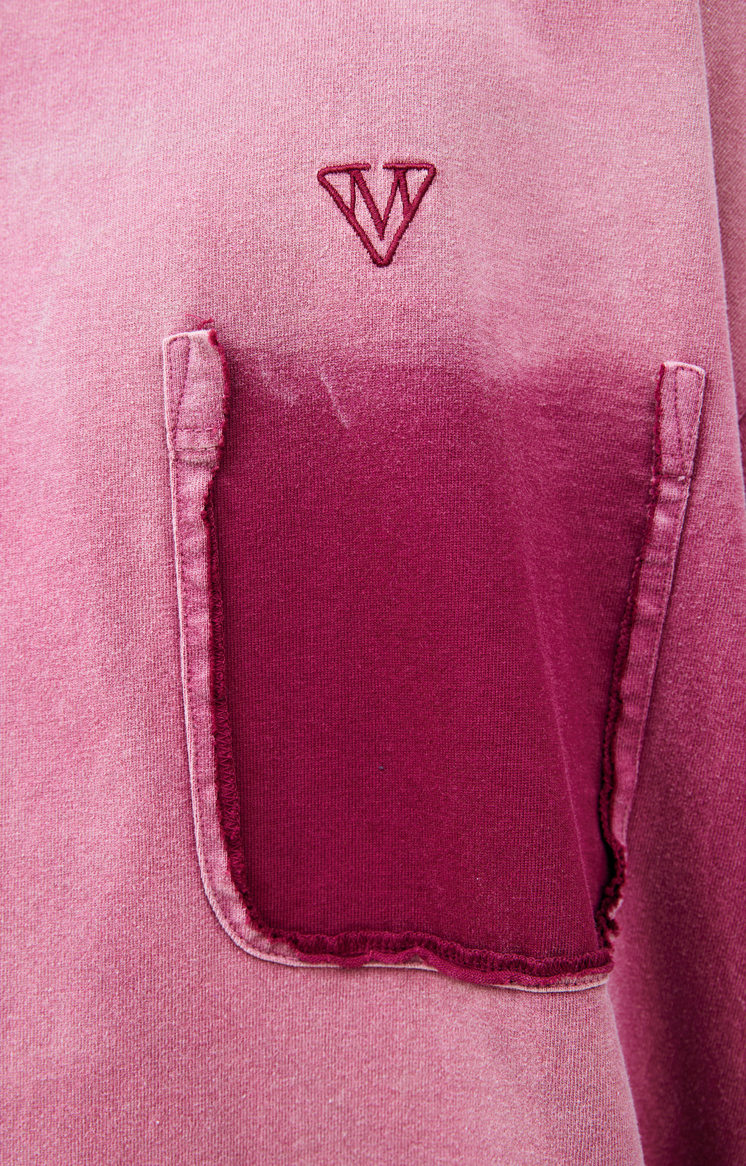 Buy Maison Mihara Yasuhiro men pink t-shirt with a torn pocket for