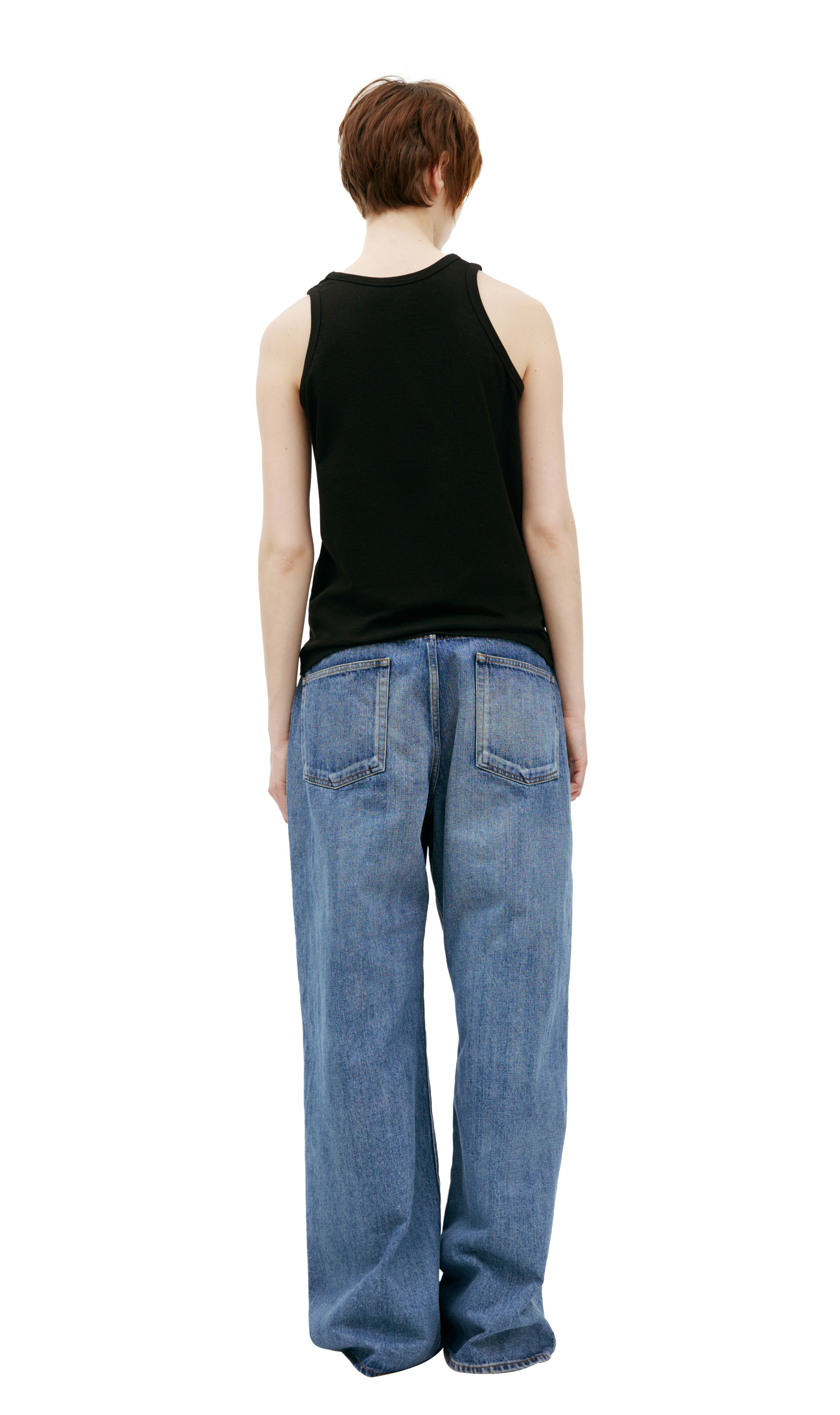 The Row Black silk top