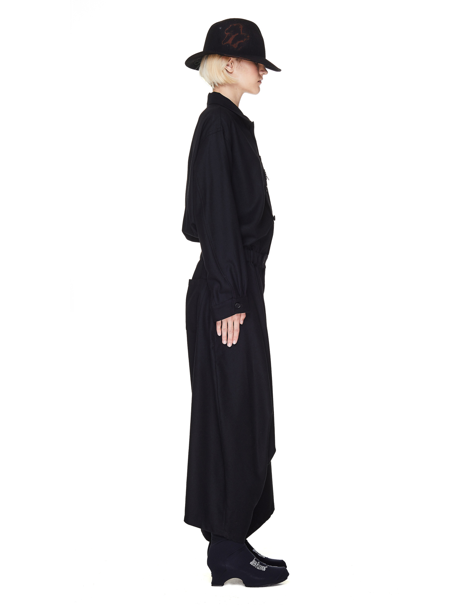 Yohji Yamamoto Black Wool Jumpsuit