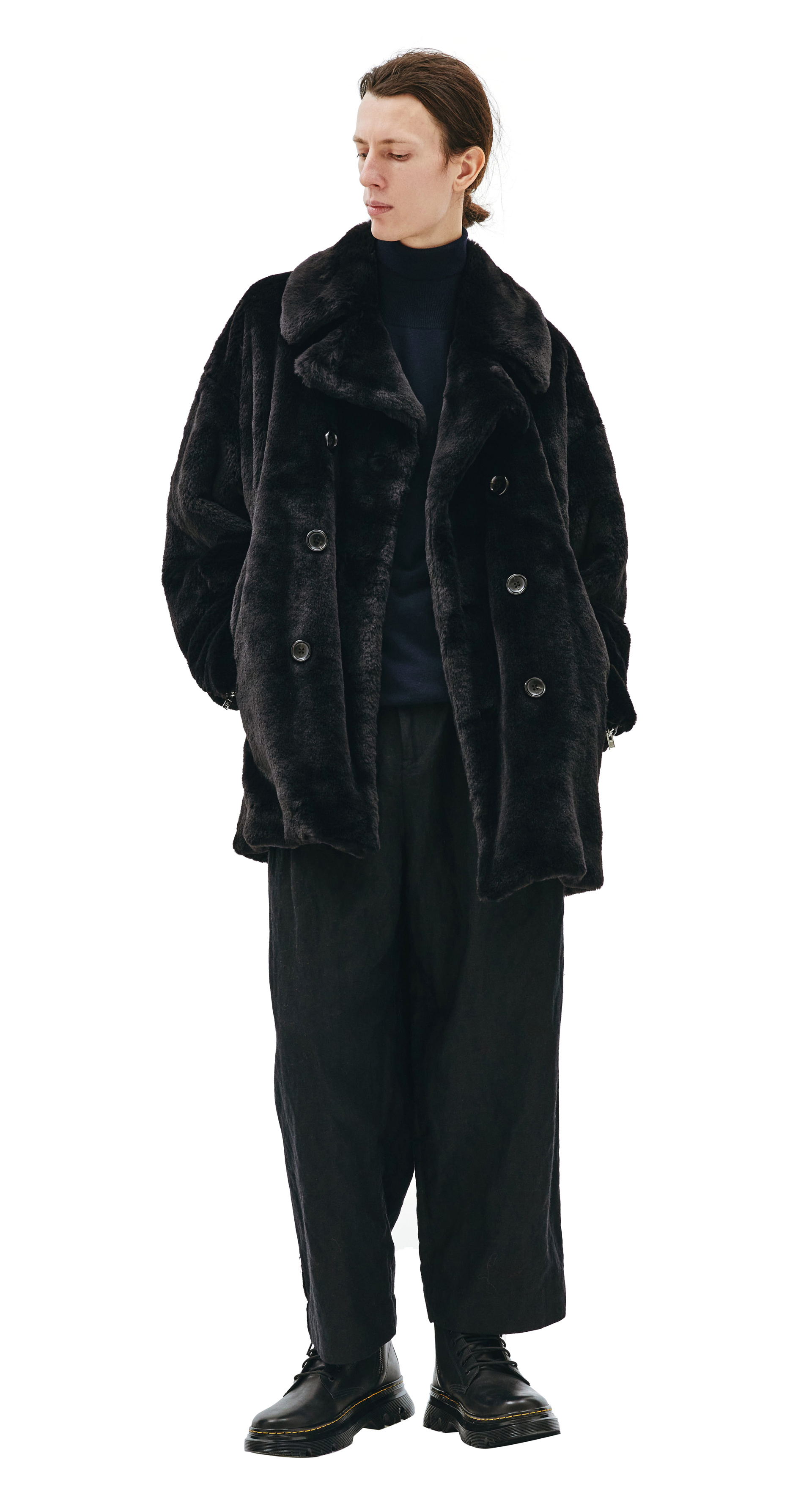 Mastermind WORLD Black faux fur jacket