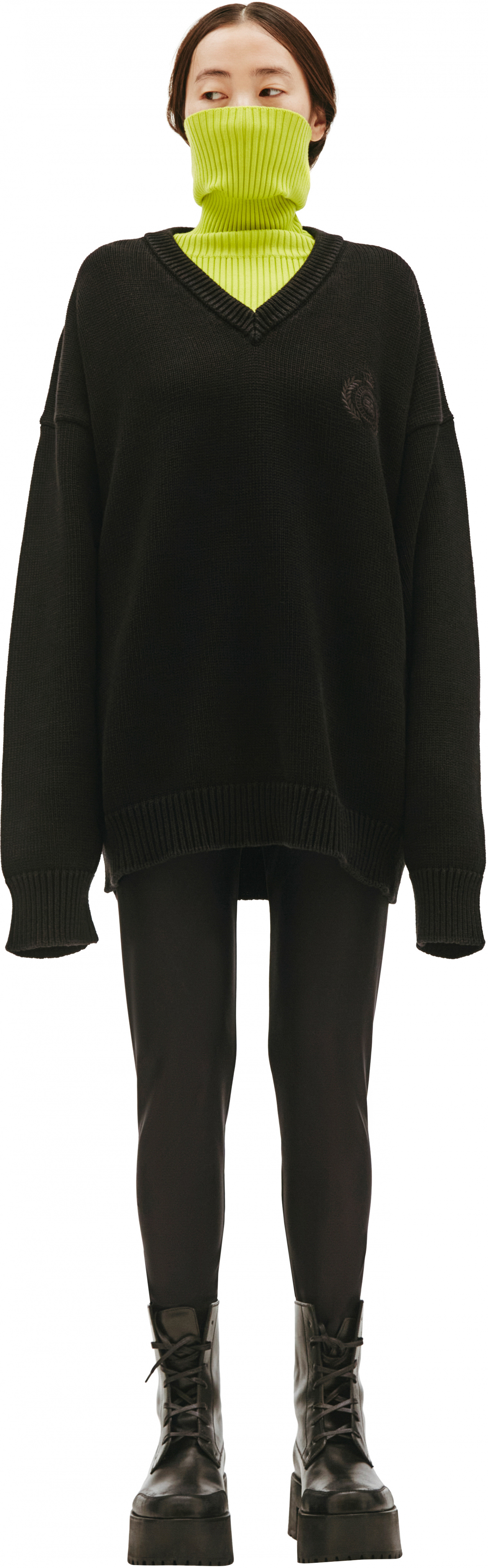Balenciaga Black V-Neck Sweater