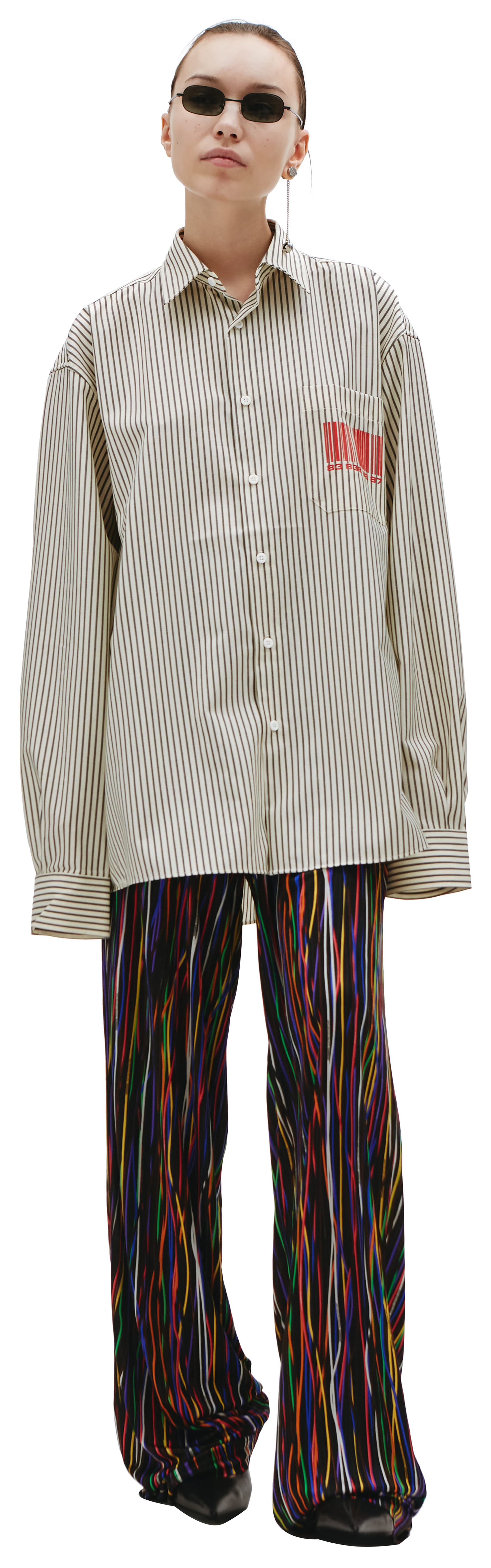 VTMNTS Striped barcode shirt