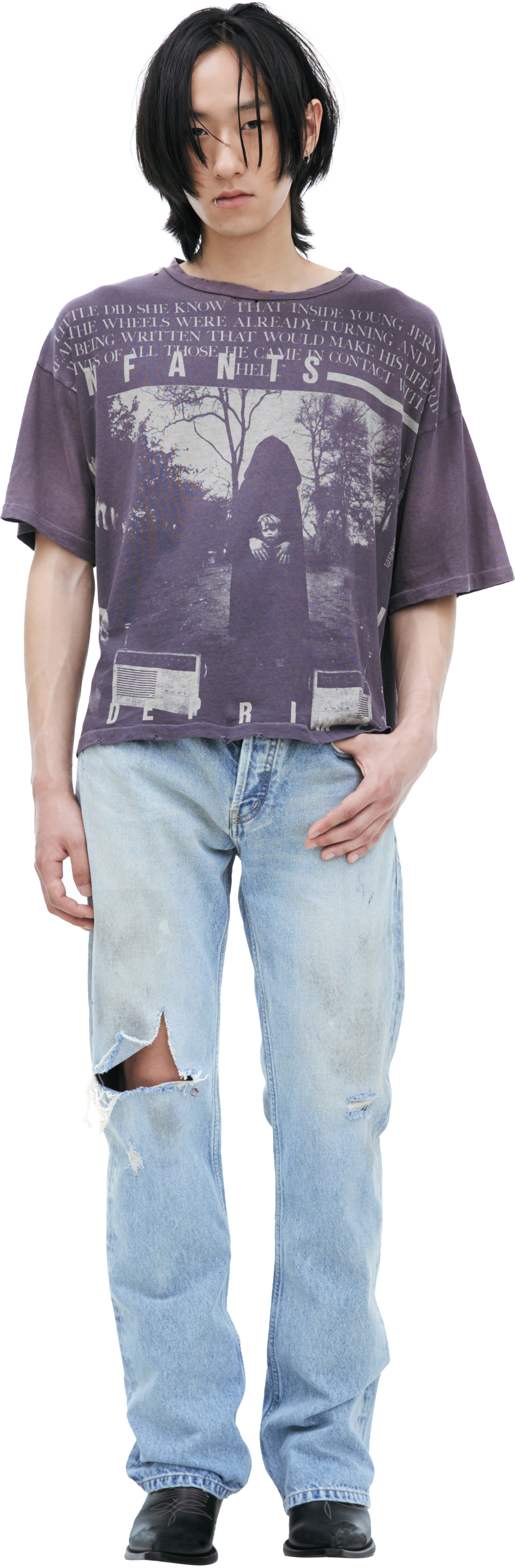 Buy Enfants Riches Déprimés men dark grey print t-shirt for $1,190