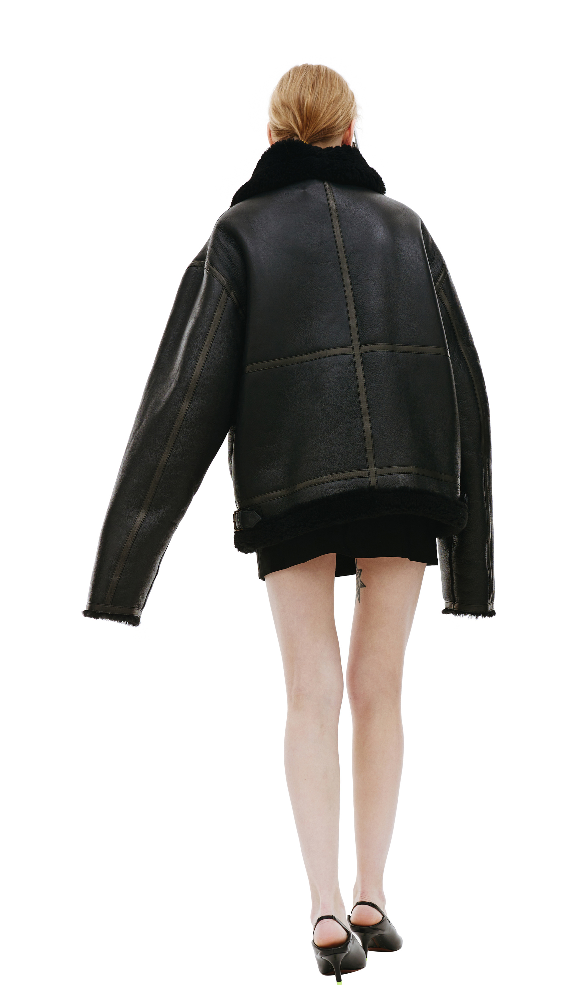 VETEMENTS Black reversible shearling jacket