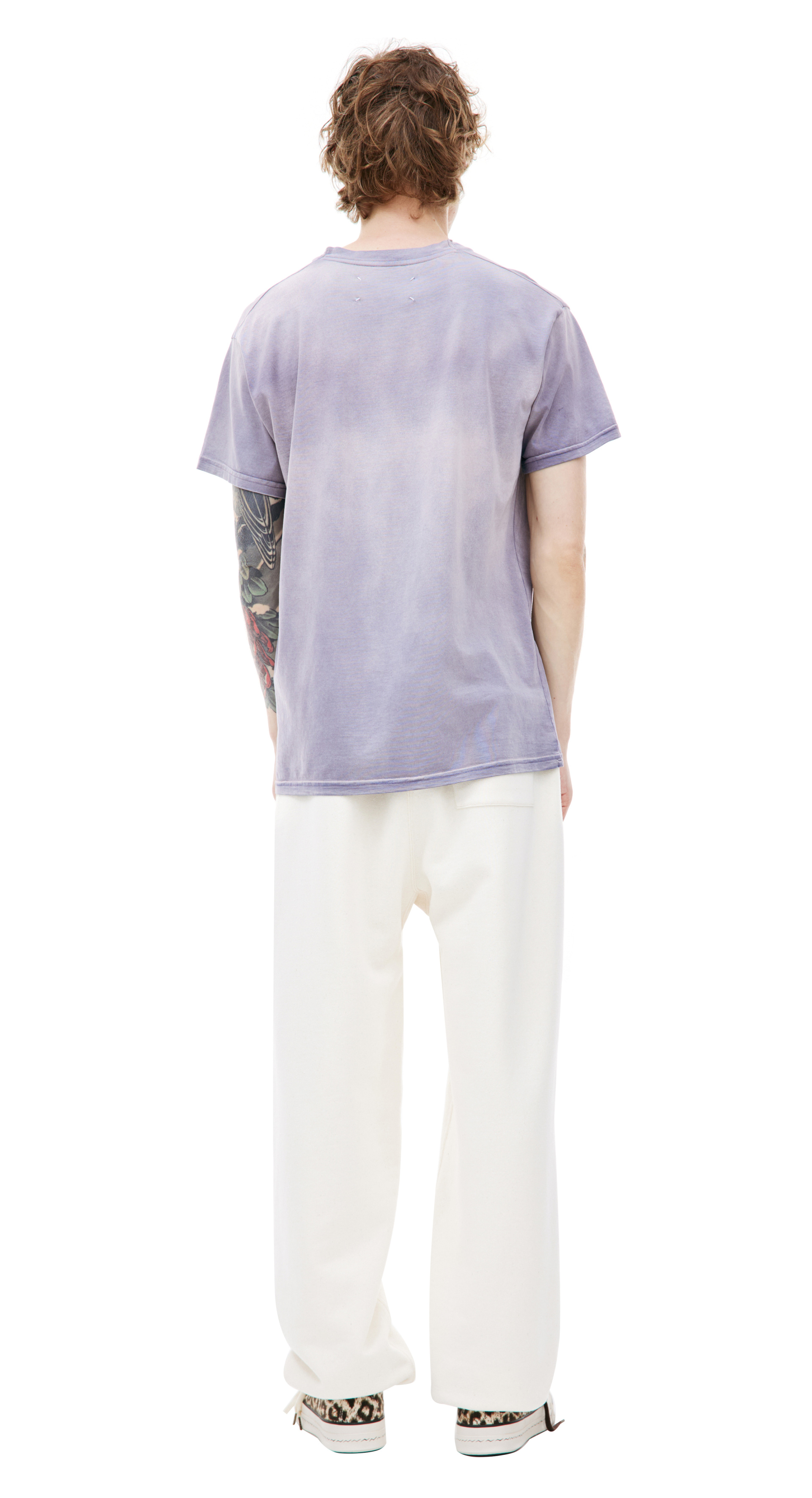 Maison Margiela Футболка-S51GC0519/S20079/225 принт лого, выстир, серый