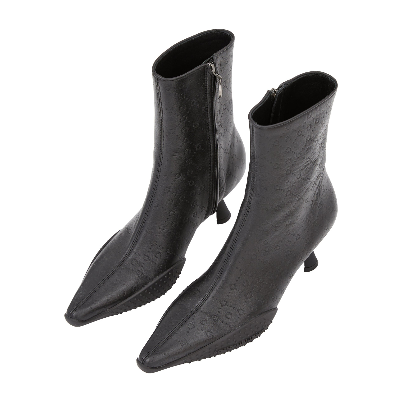 MARINE SERRE Leather Ankle Boots