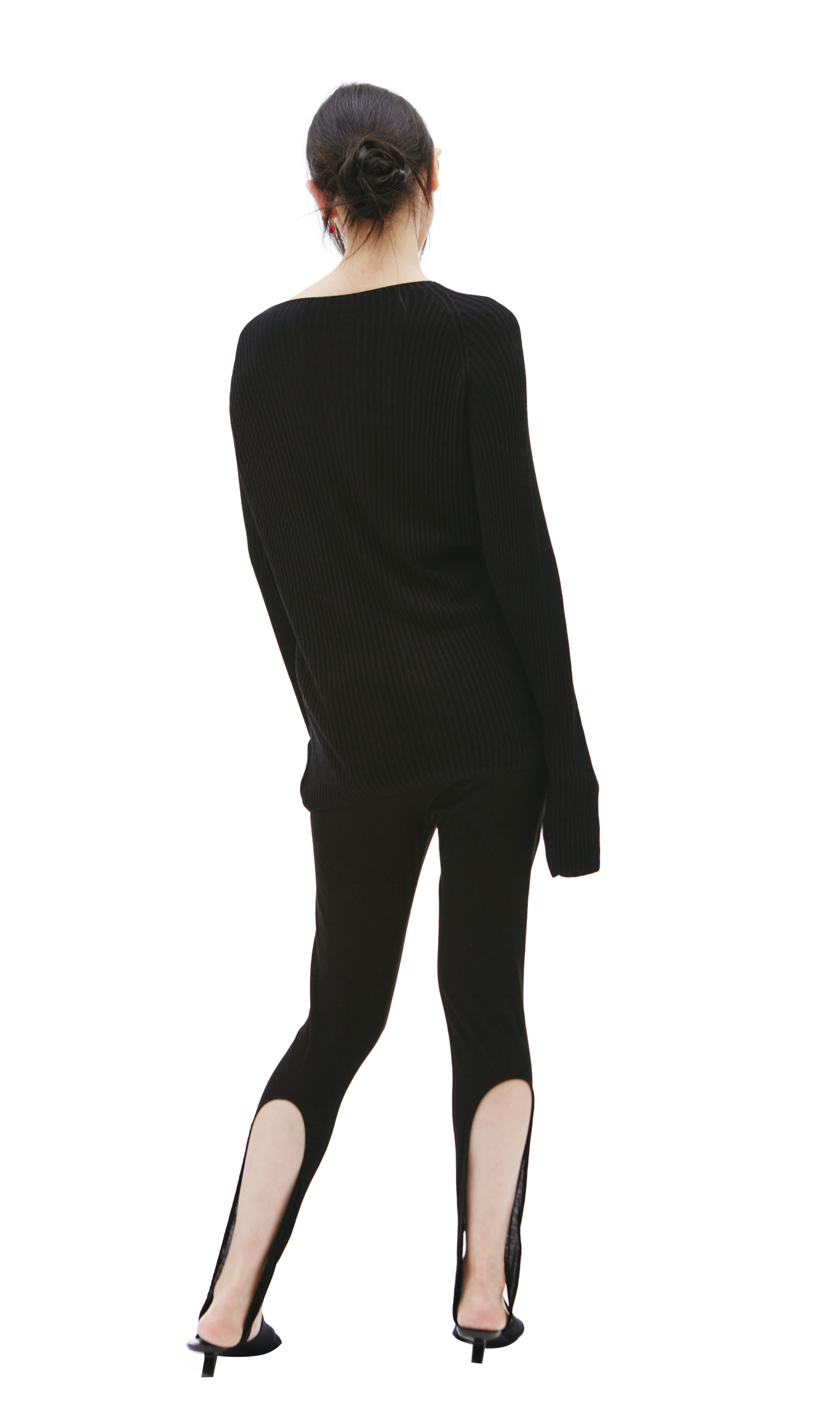 Yohji Yamamoto Black cotton leggings