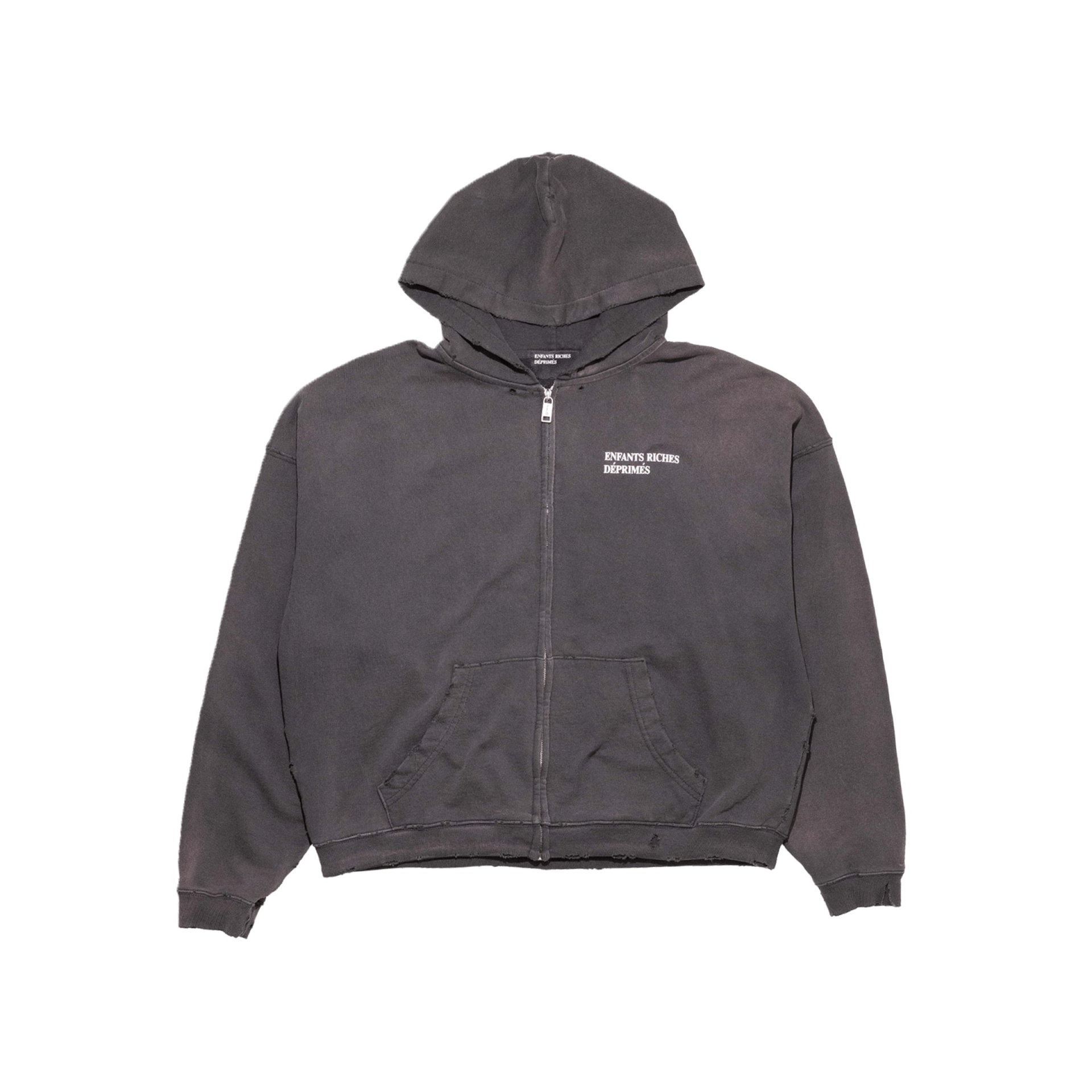 Enfants Riches Déprimés Dark grеy hoodie with distressed details
