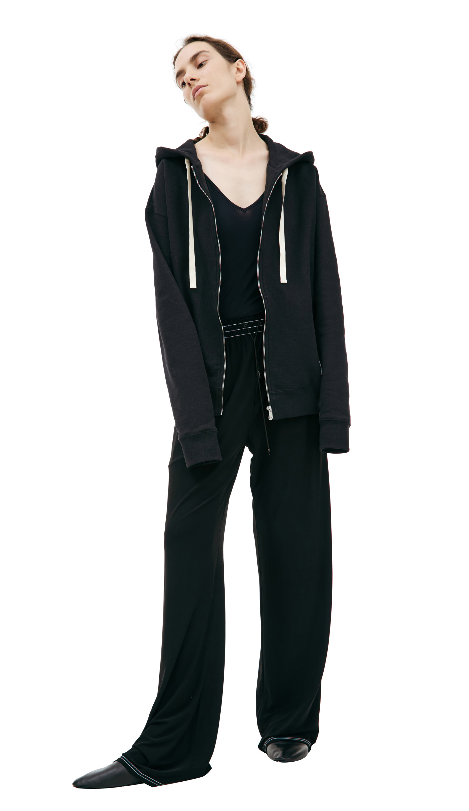 Jil Sander Black zip up hoodie