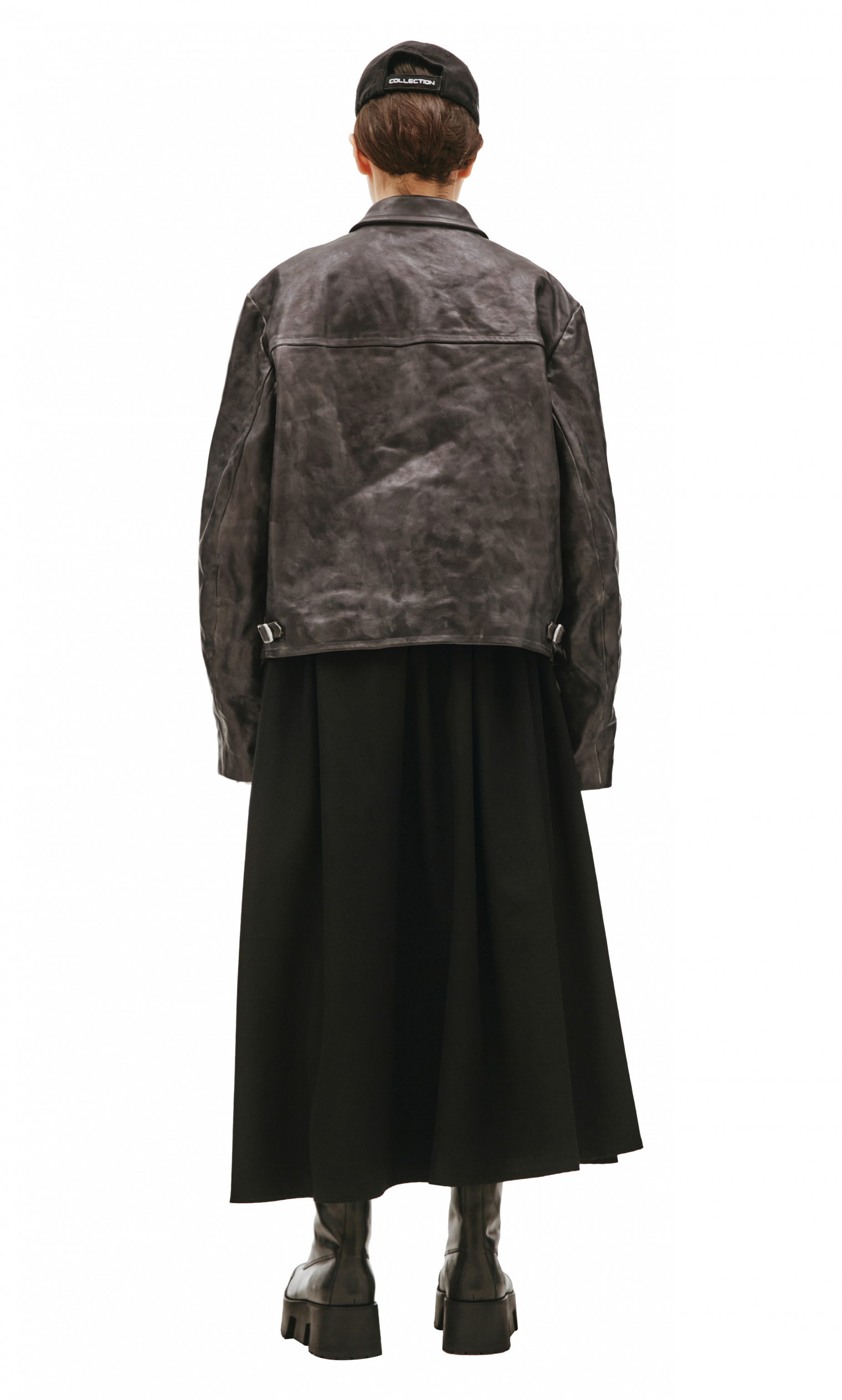 Balenciaga Черная кожаная куртка с потертостями
