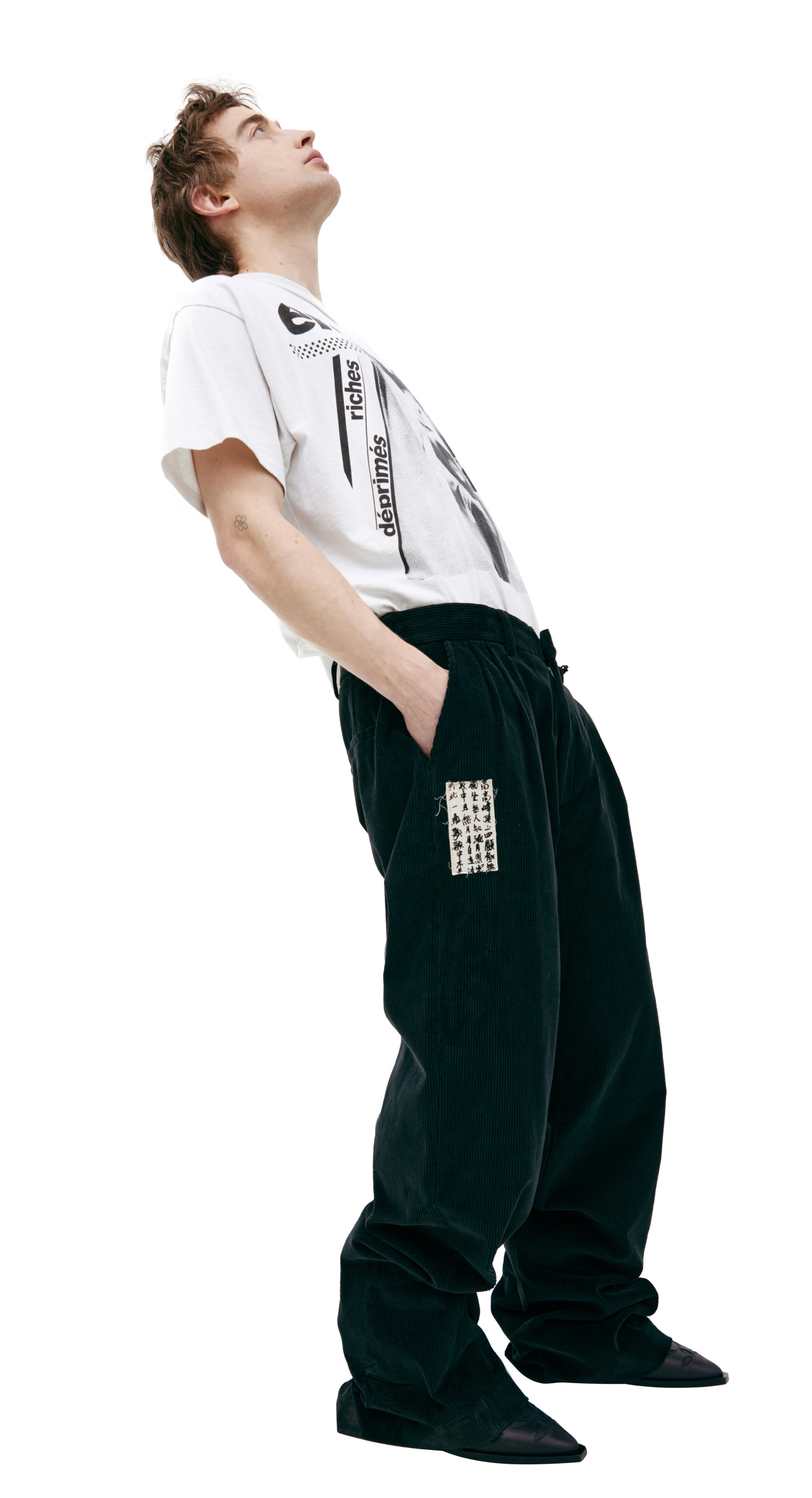 Enfants Riches Deprimes Corduroy trousers with patch