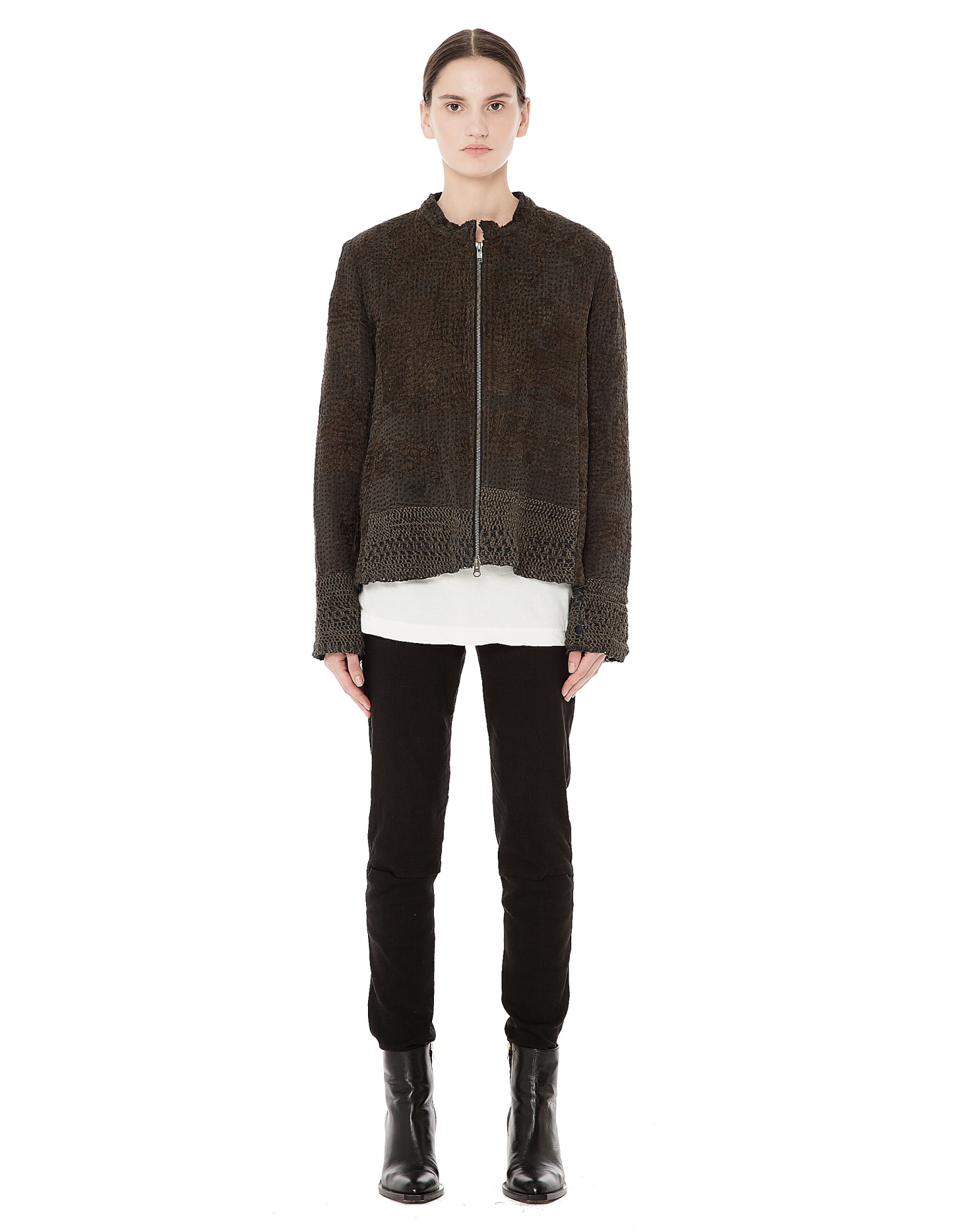 By Walid Oversized silk bomber jacket