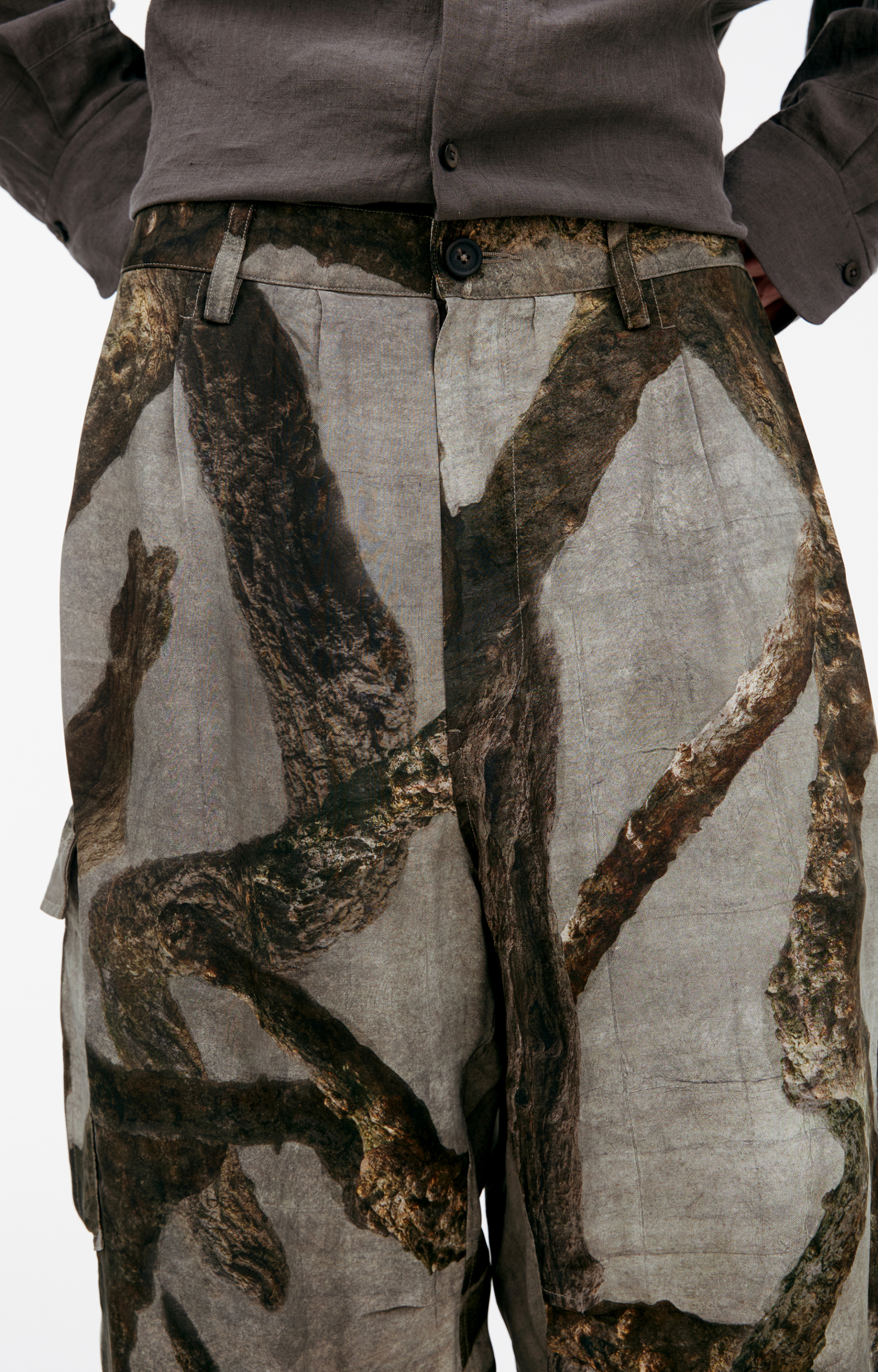 Ziggy Chen Wide leg trousers with monoprint