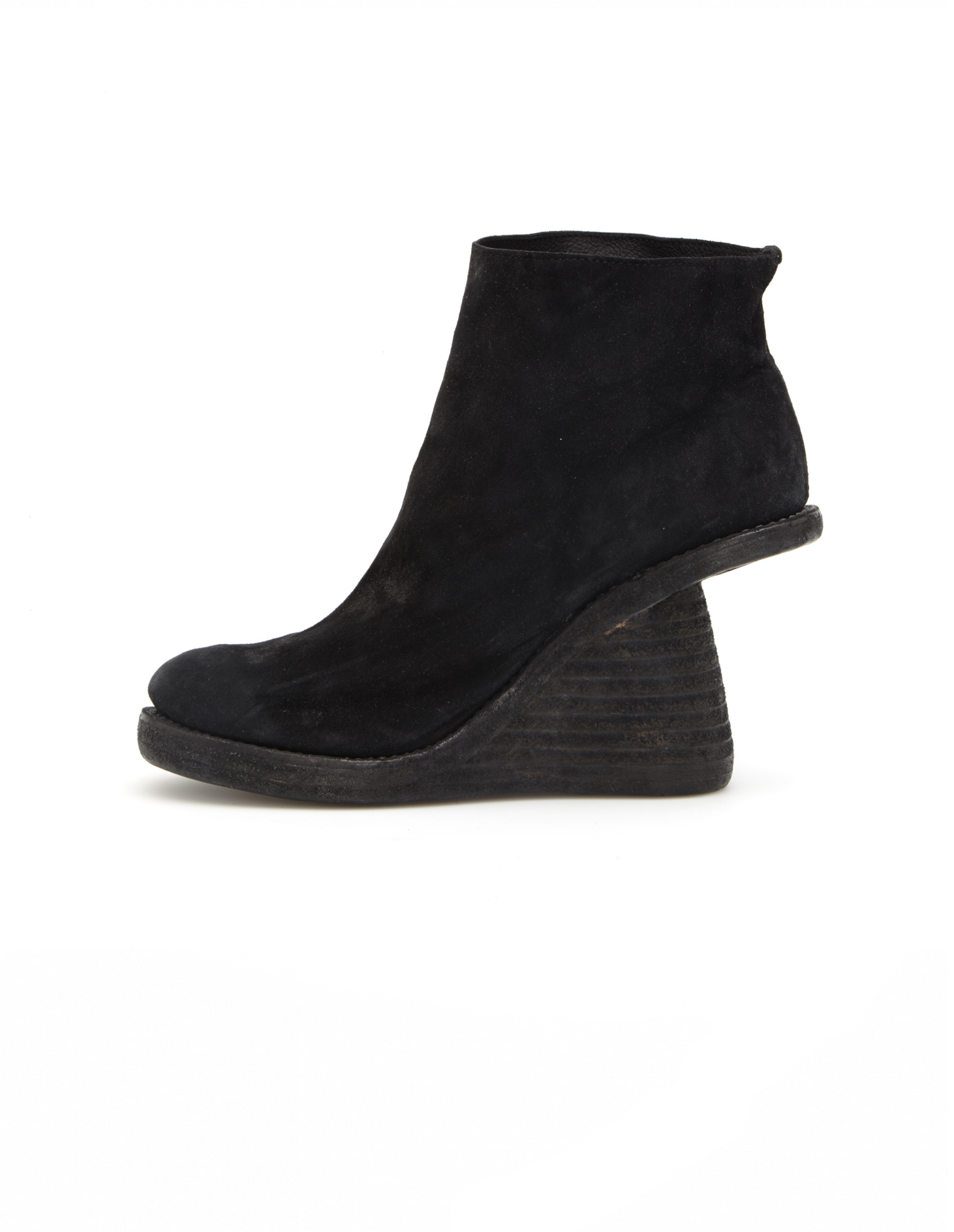 Guidi Wedge Heel Suede Ankle Boots