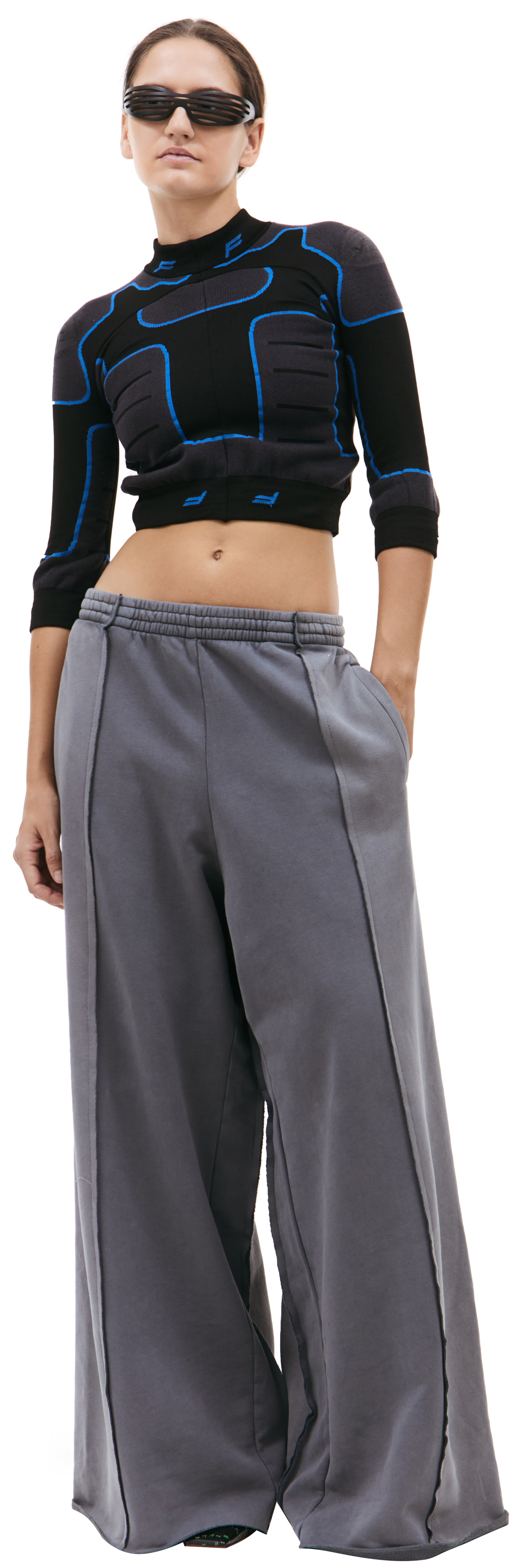 PROTOTYPES Wide leg cotton sweatpants