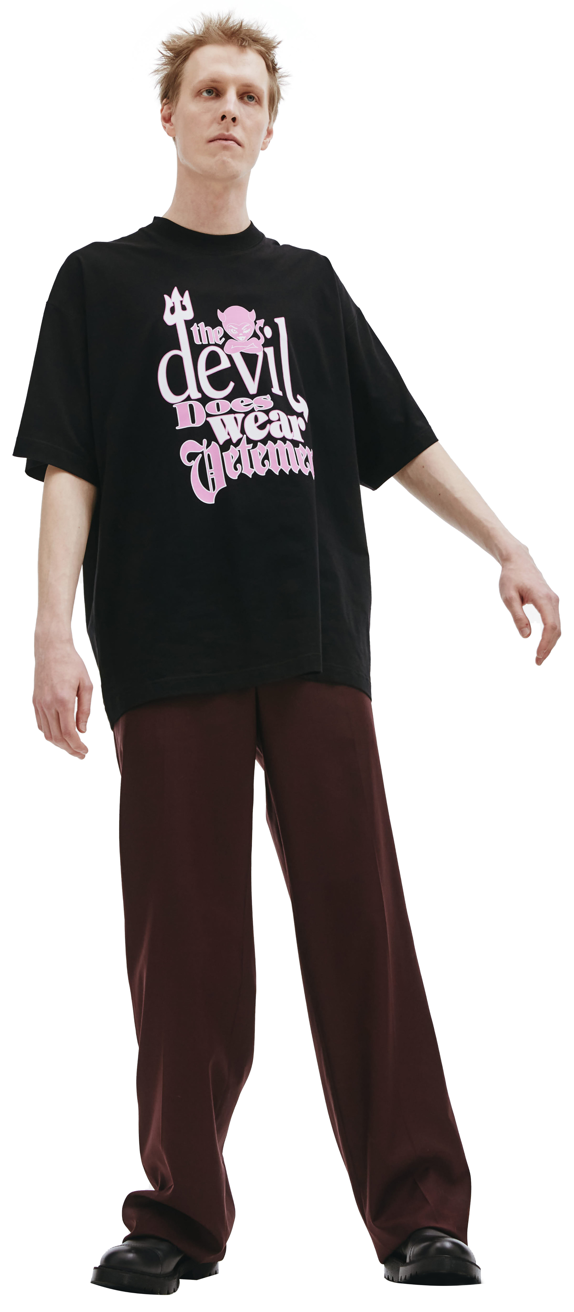 VETEMENTS Black printed The Devil T-shirt