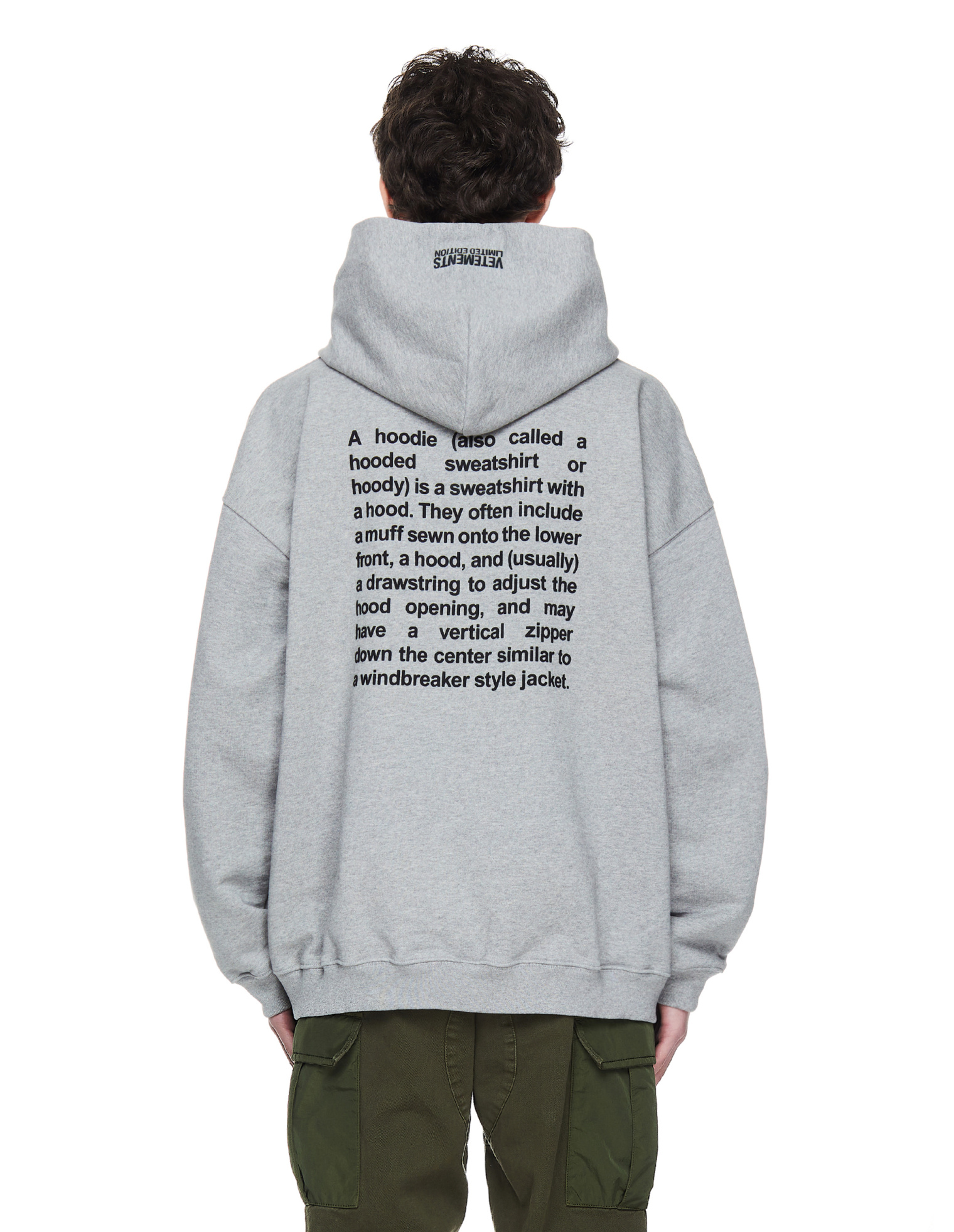 VETEMENTS Grey Definition Hoodie