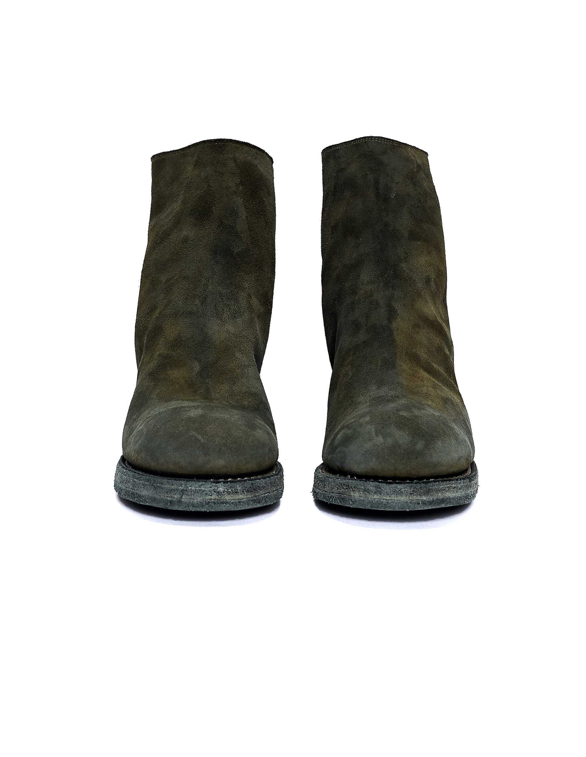 Guidi Suede Metallic Heel Ankle Boots