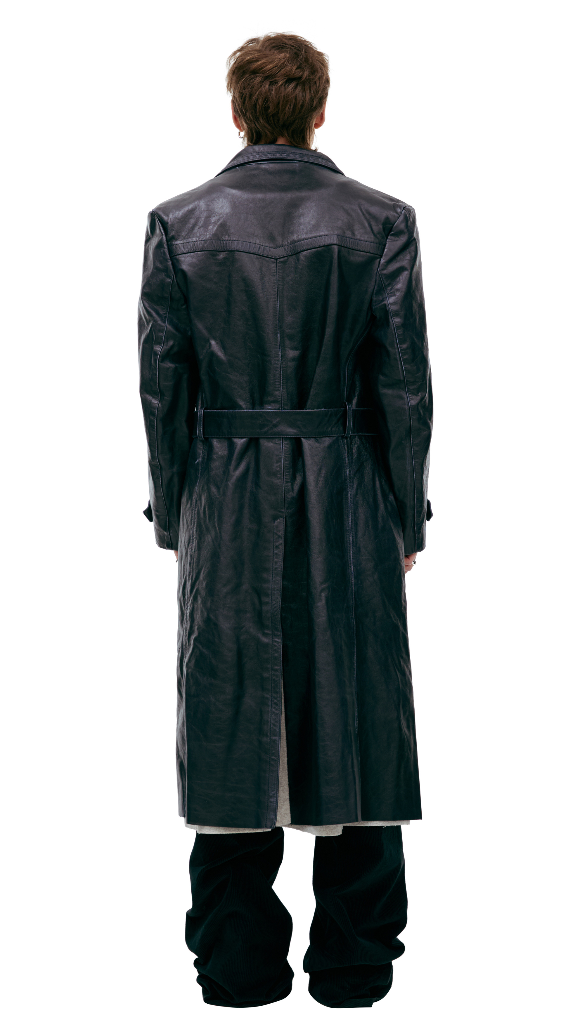 Enfants Riches Déprimés Leather trench coat with belt