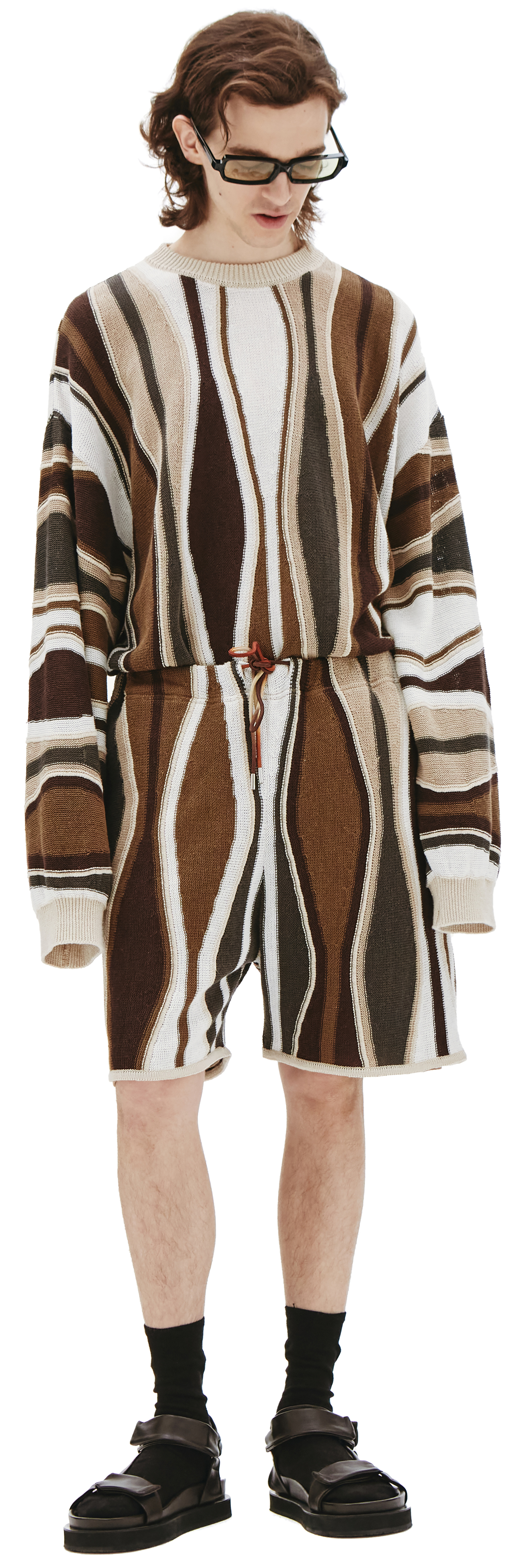 Children of the discordance Knit striped shorts