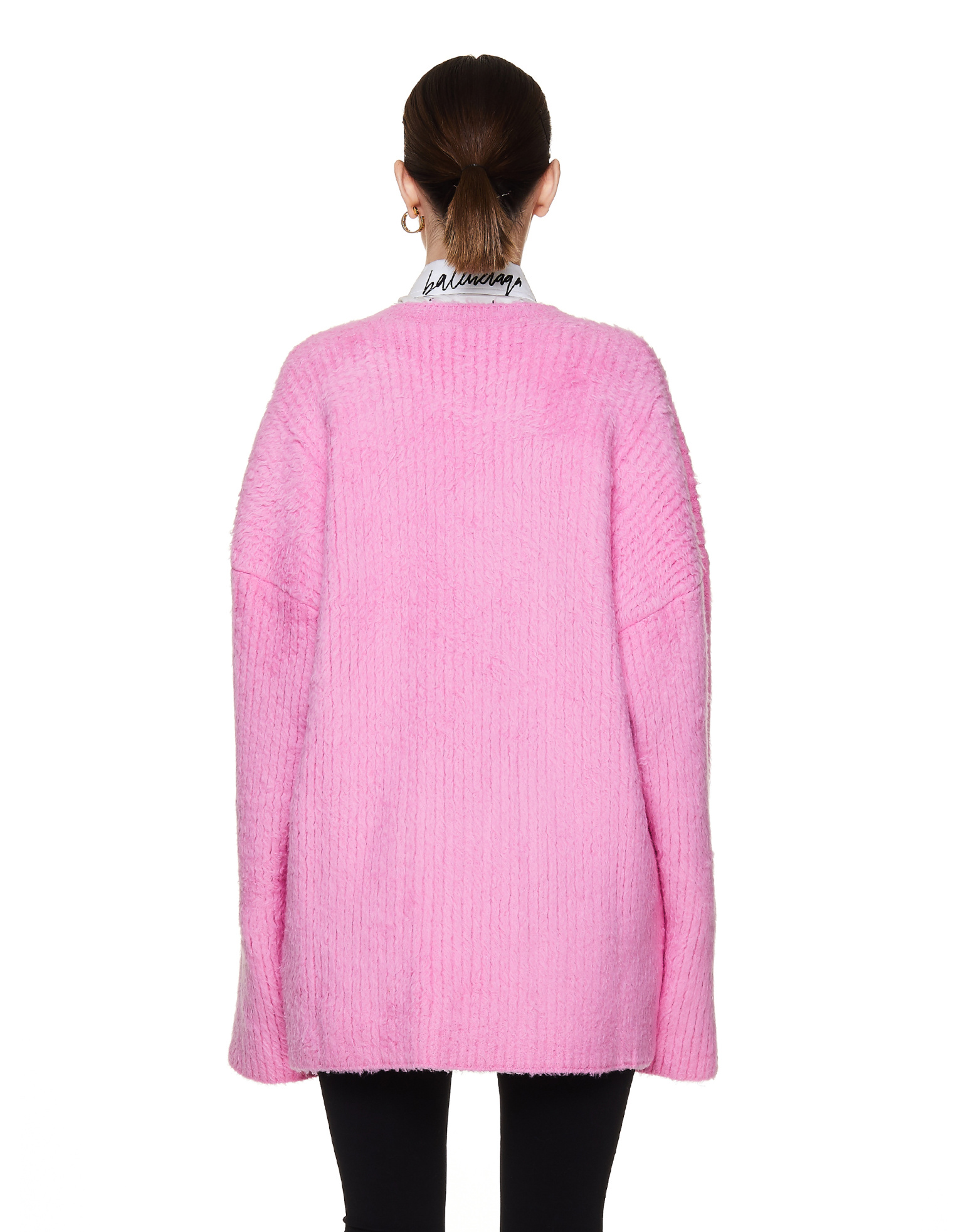 Balenciaga Pink Cotton Scribble Logo Sweater