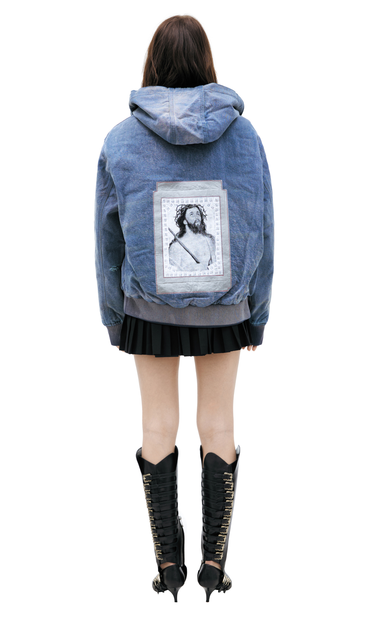 Buy Enfants Riches Déprimés women blue war started hooded work 