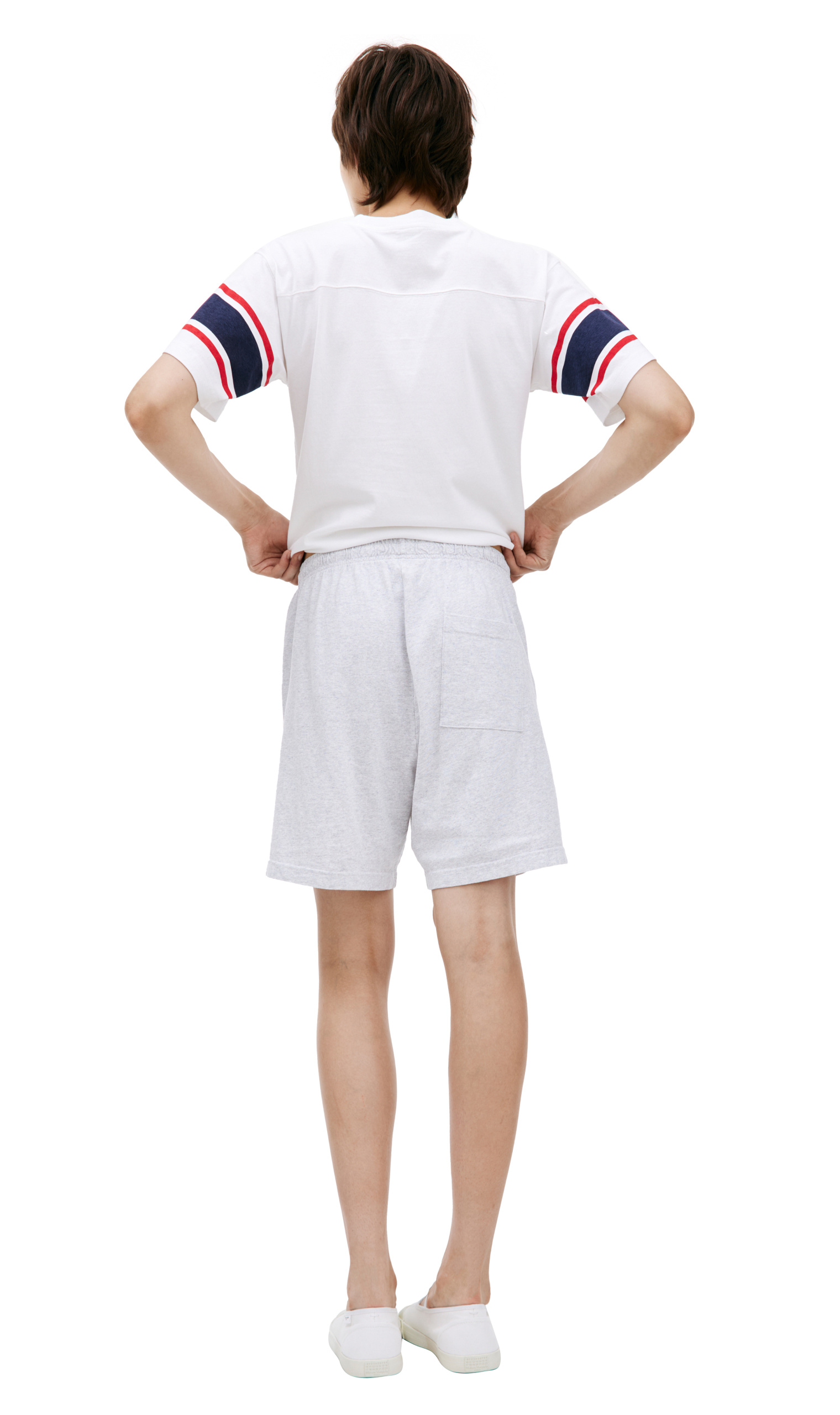 SPORTY & RICH Gray logo shorts