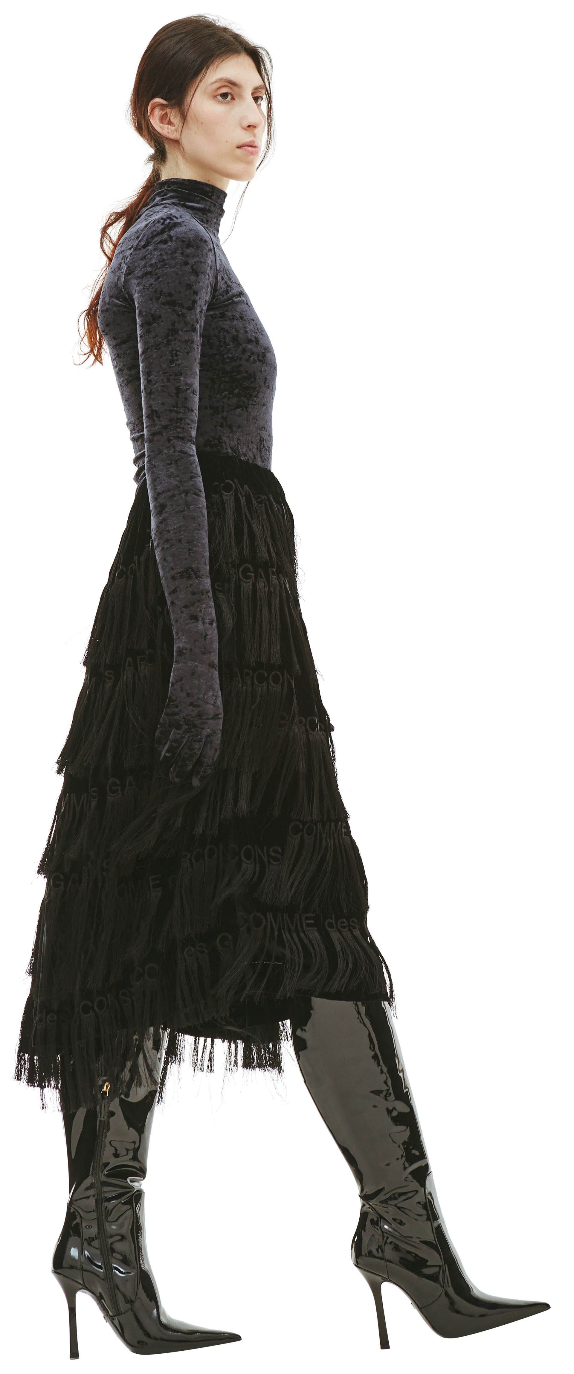 Comme des Garcons Black Logo Embroidered Skirt