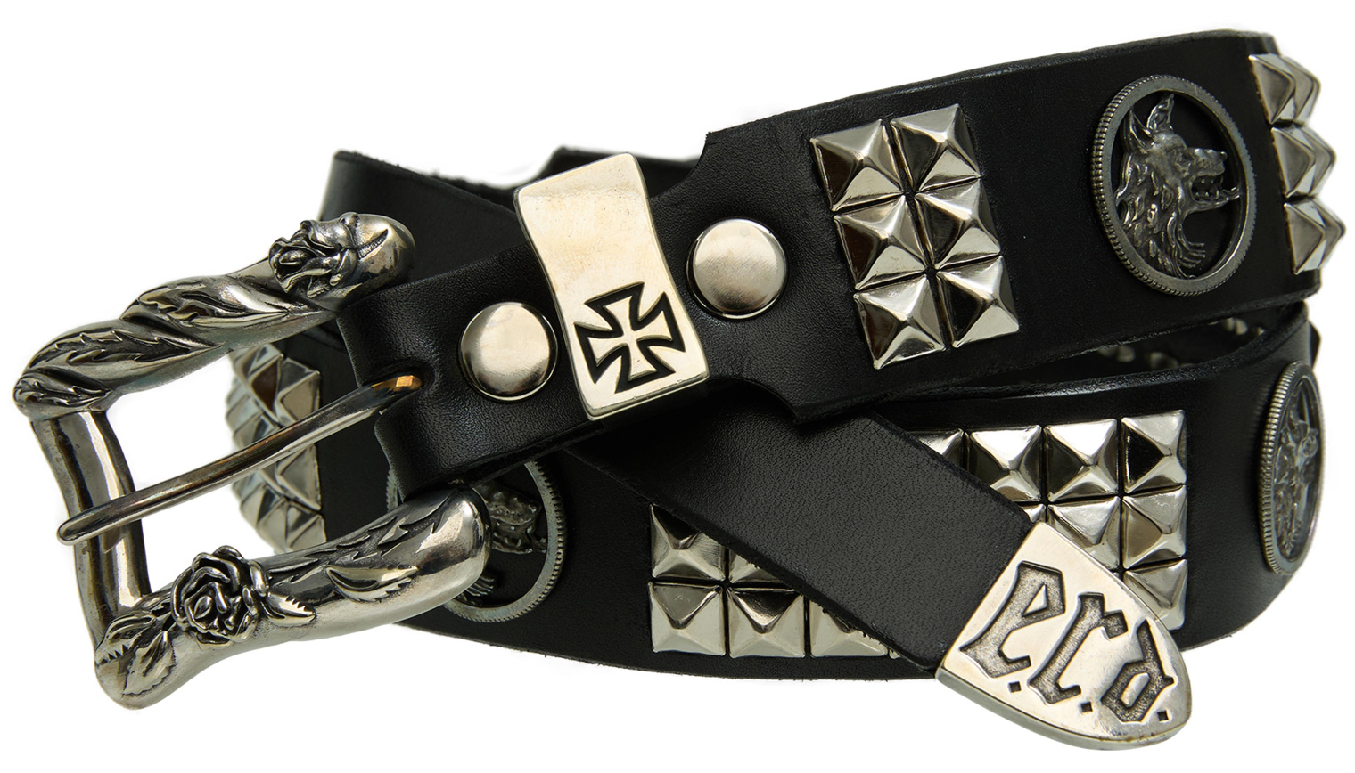Buy Enfants Riches Déprimés men black belt with metal inserts for