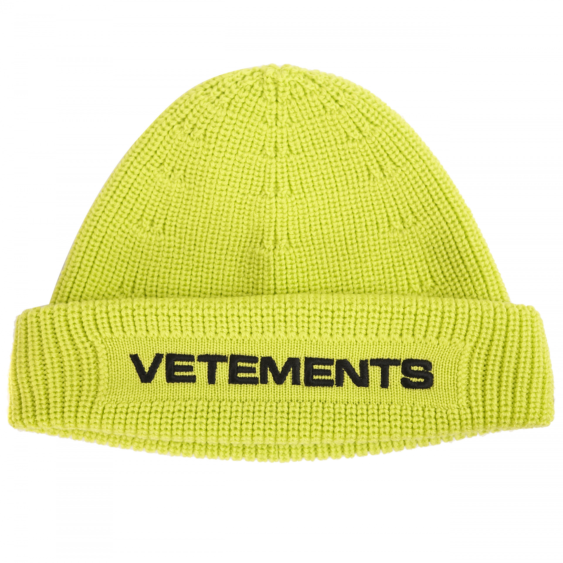women yellow logo rib-knit hat 