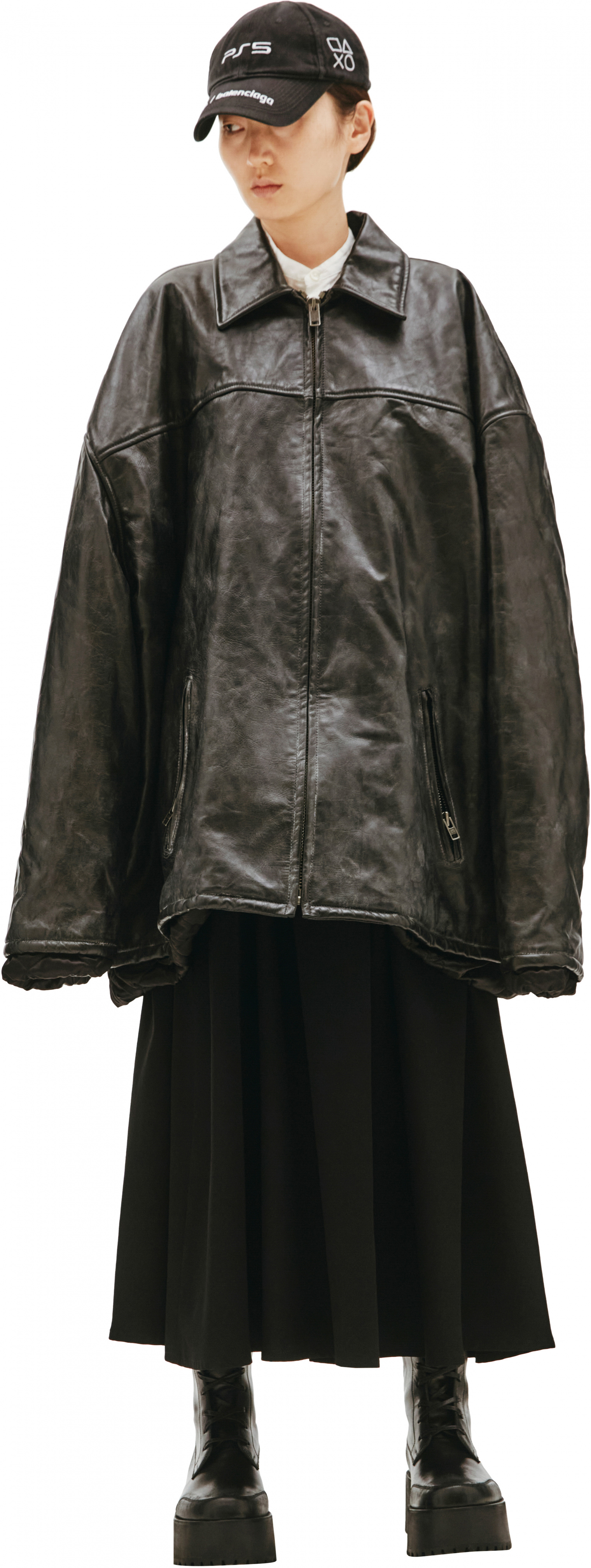 Balenciaga Black Oversize Leather Jacket