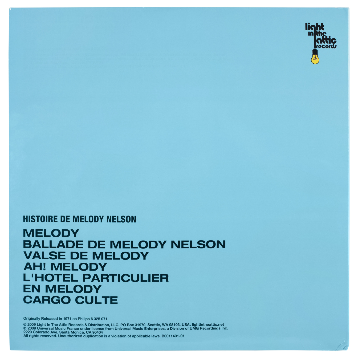  Винил Serge Gainsbourg - Histoire De Melody Nelson