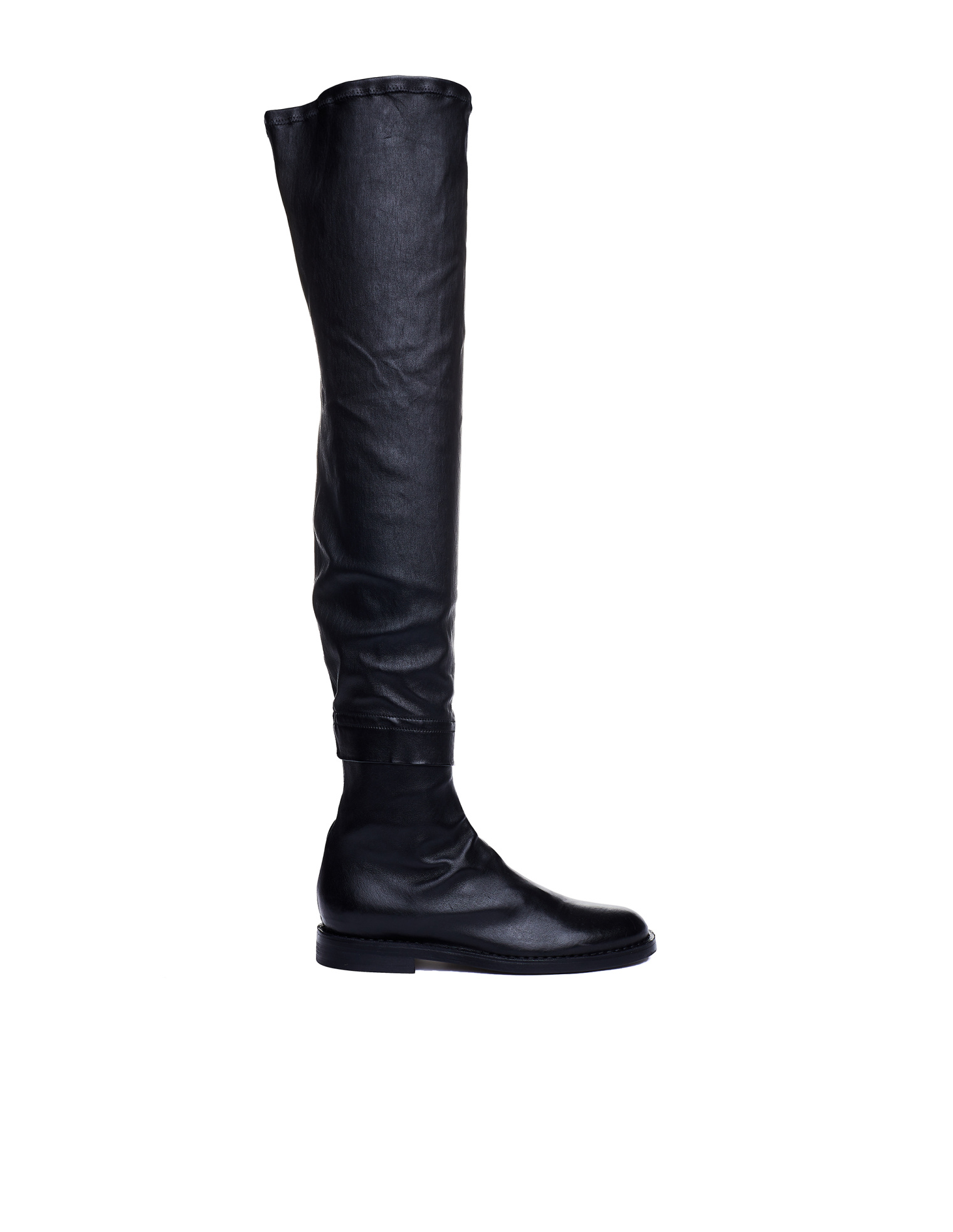 Ann Demeulemeester Black Thigh-high Leather Boots