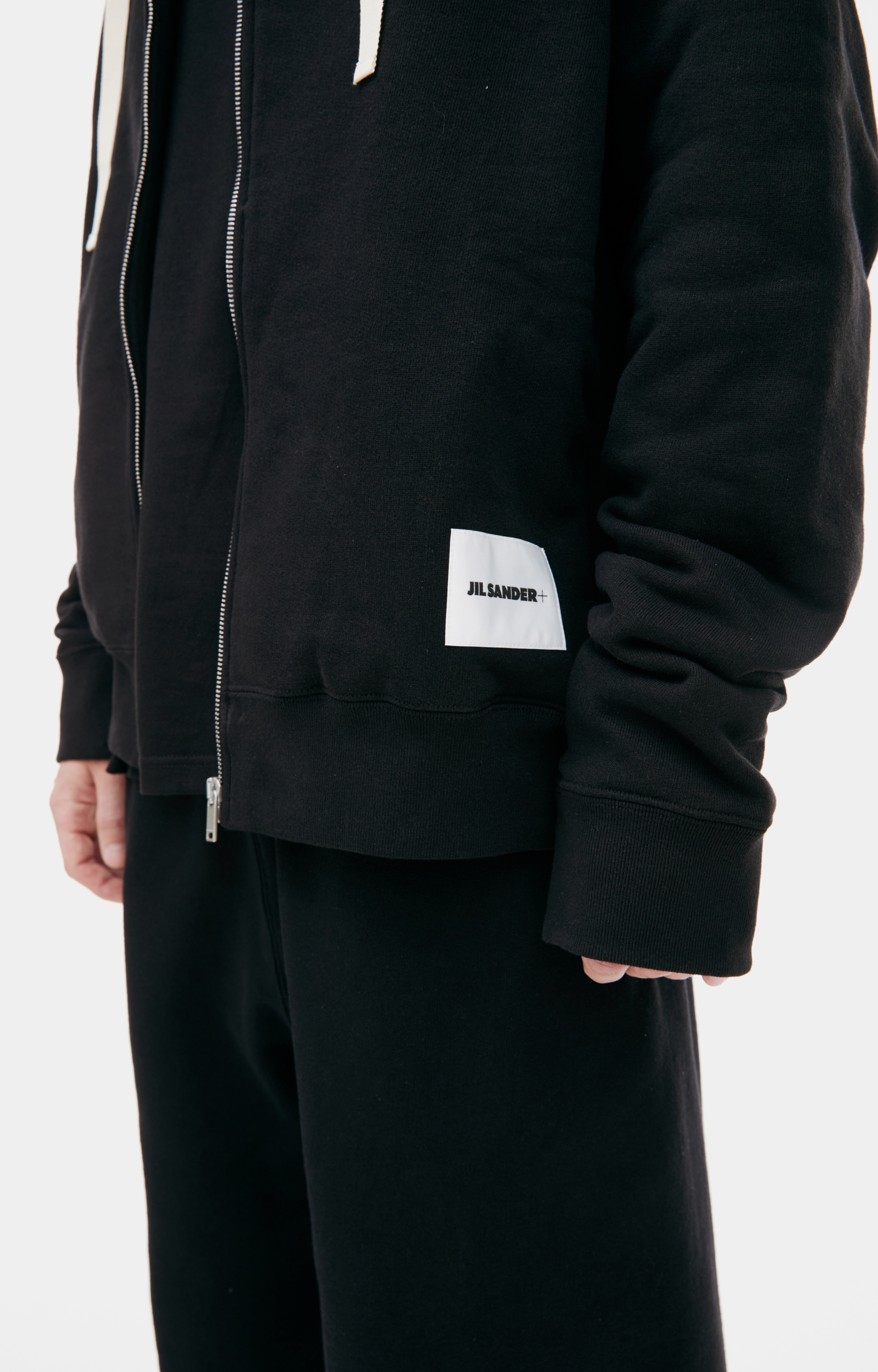 Jil Sander Zippered hoodie with patch