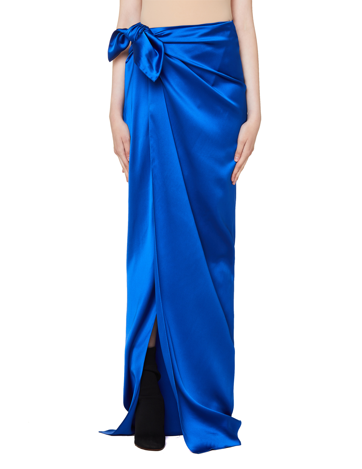 Balenciaga Blue Satin Wrap Skirt