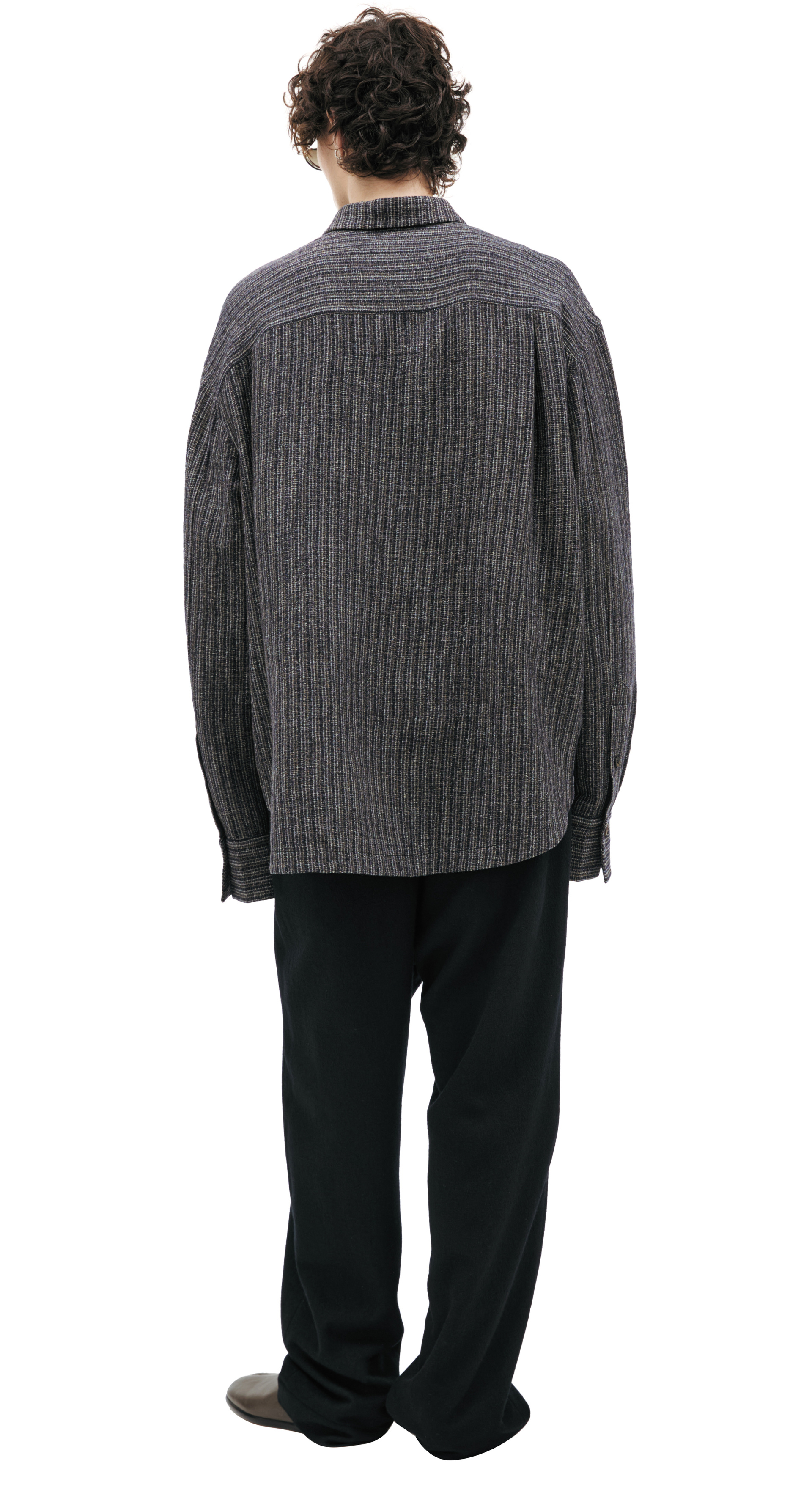 Ziggy Chen Graphite wool & linen shirt