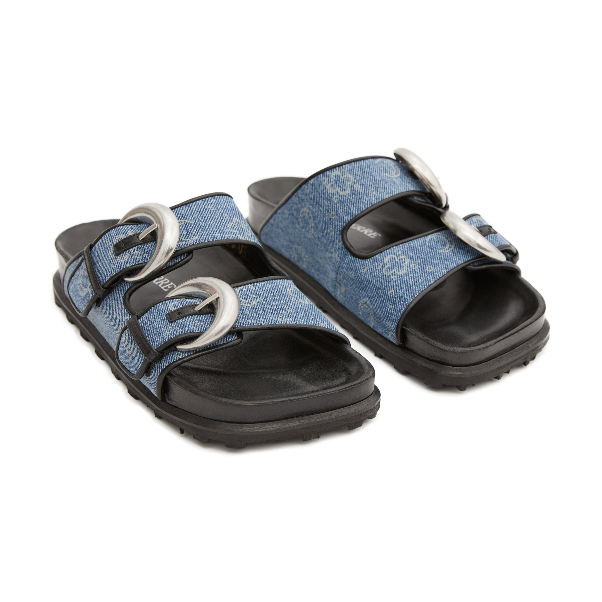 MARINE SERRE Regenerated Denim Monogram Sandal
